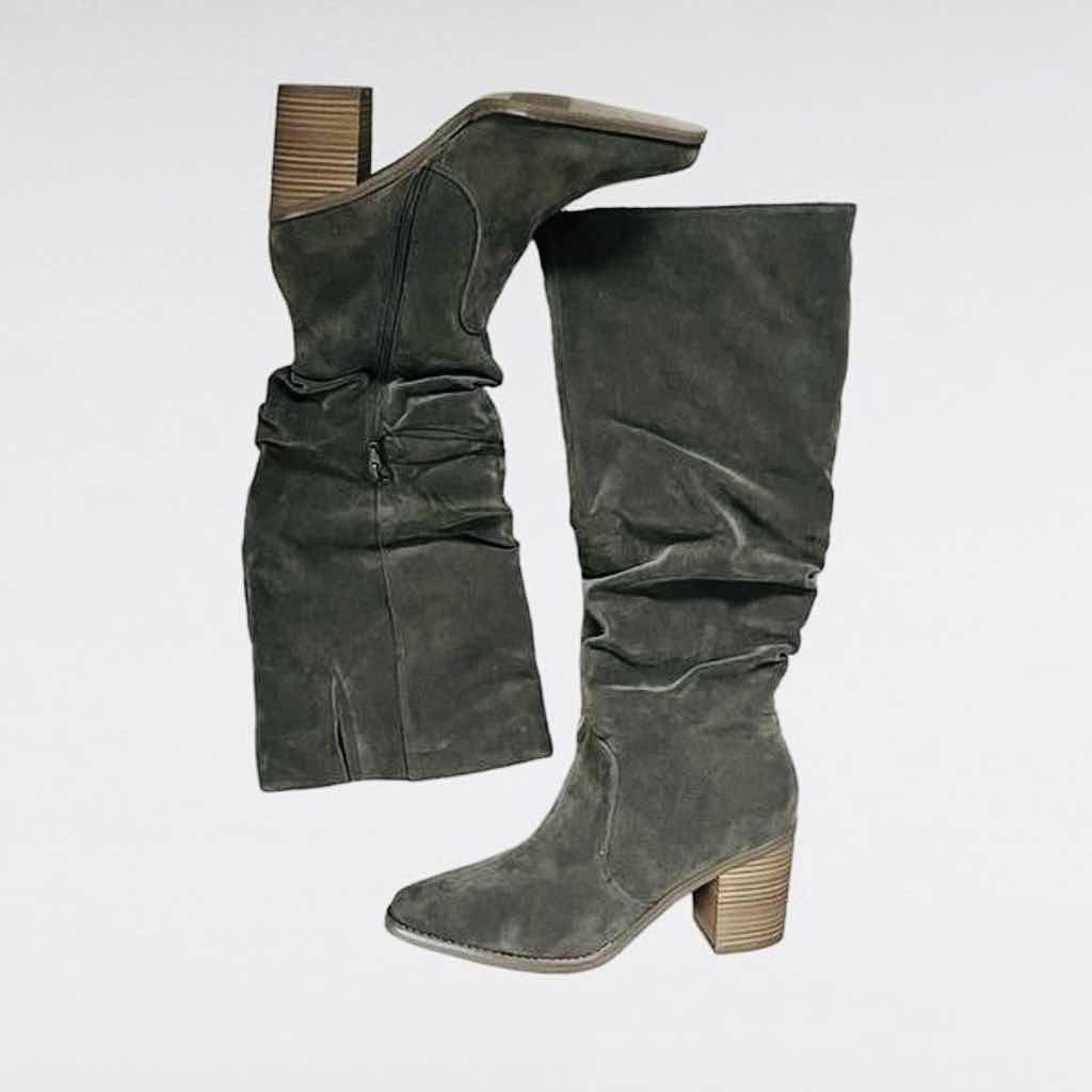 Photo 2 of NEW UNIVERSAL THREAD GOODS CO HARLAN MEMORY FOAM OLIVE GREEN ZIP UP BOOTS WOMENS SIZE 7.5