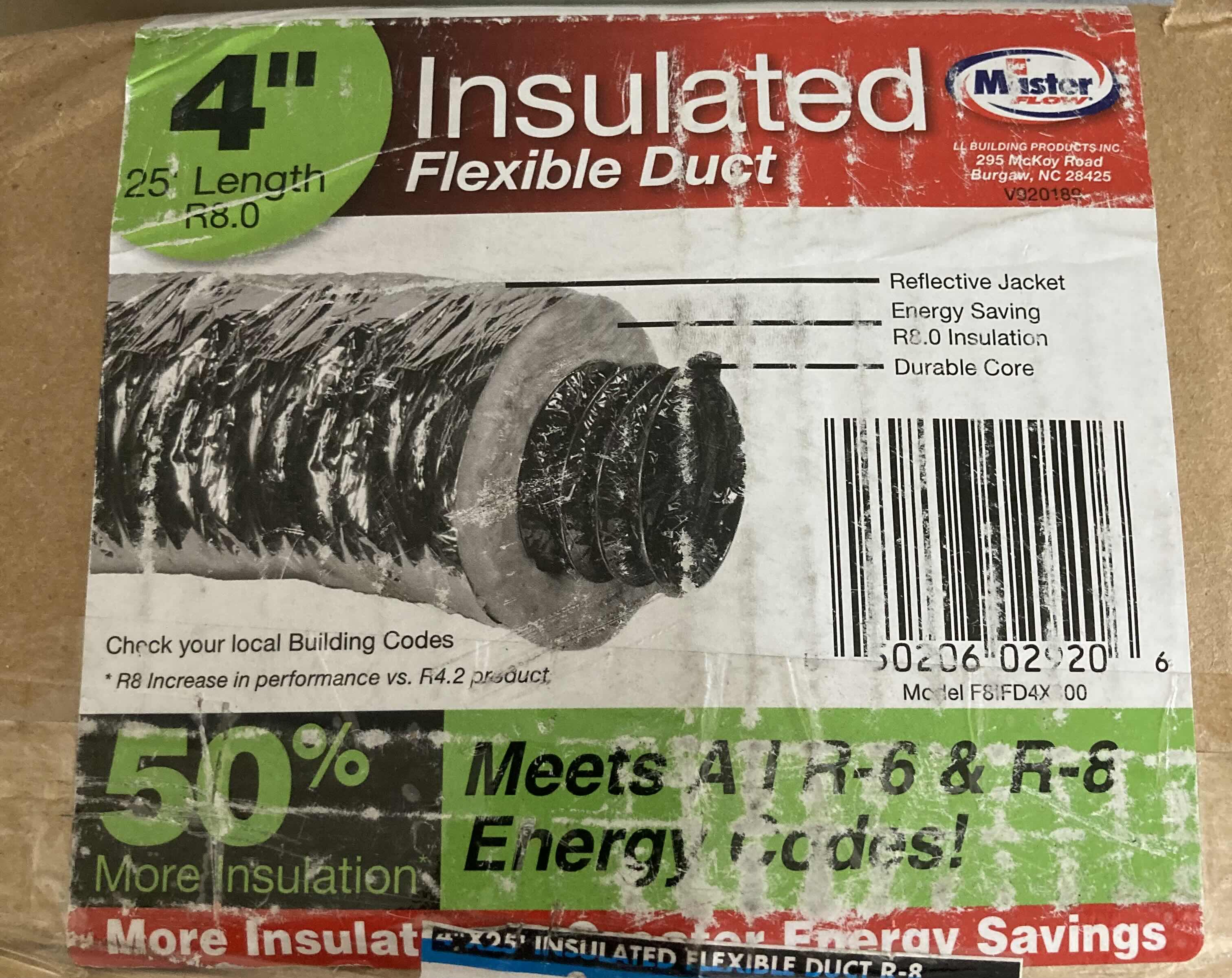 Photo 1 of NEW MASTER FLOW INSULATED FLEXIBLE DUCT 4" X 25’