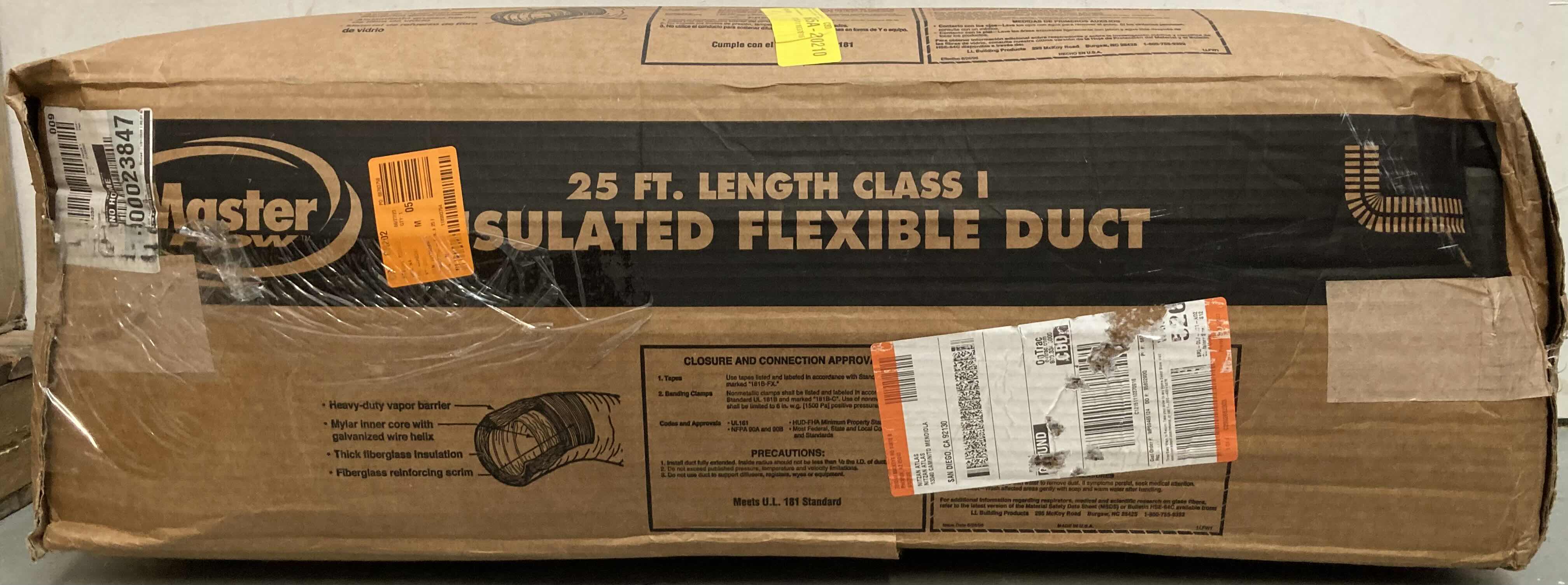 Photo 1 of NEW MASTER FLOW INSULATED FLEXIBLE DUCT 5" X 25’