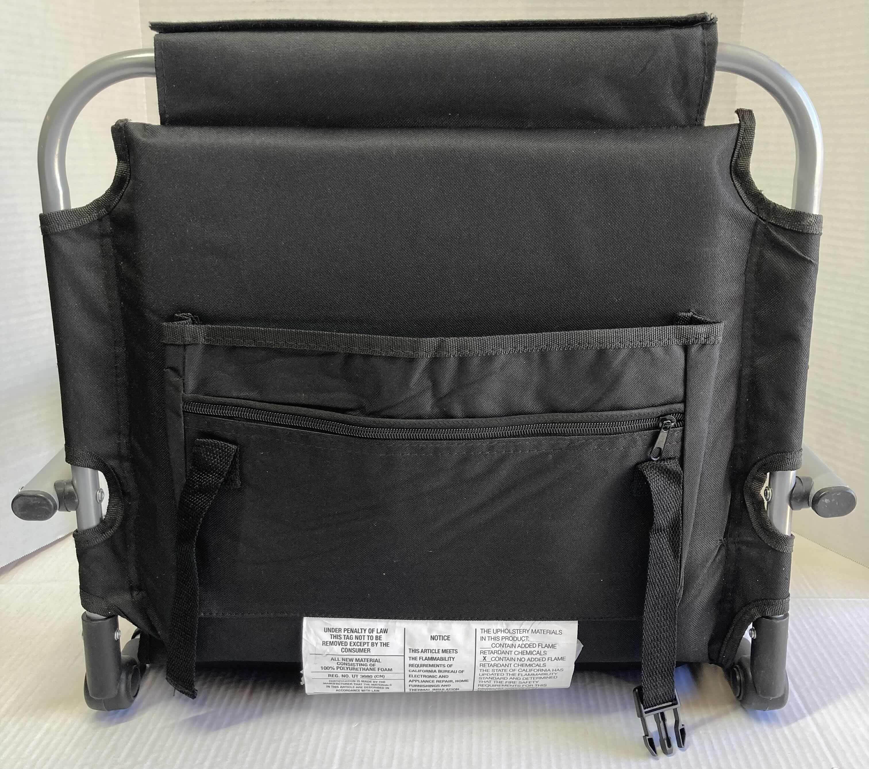 Photo 1 of NEW STANPORT BLACK/GREY STADIUM CHAIR 21" X 17.5" H17.5"