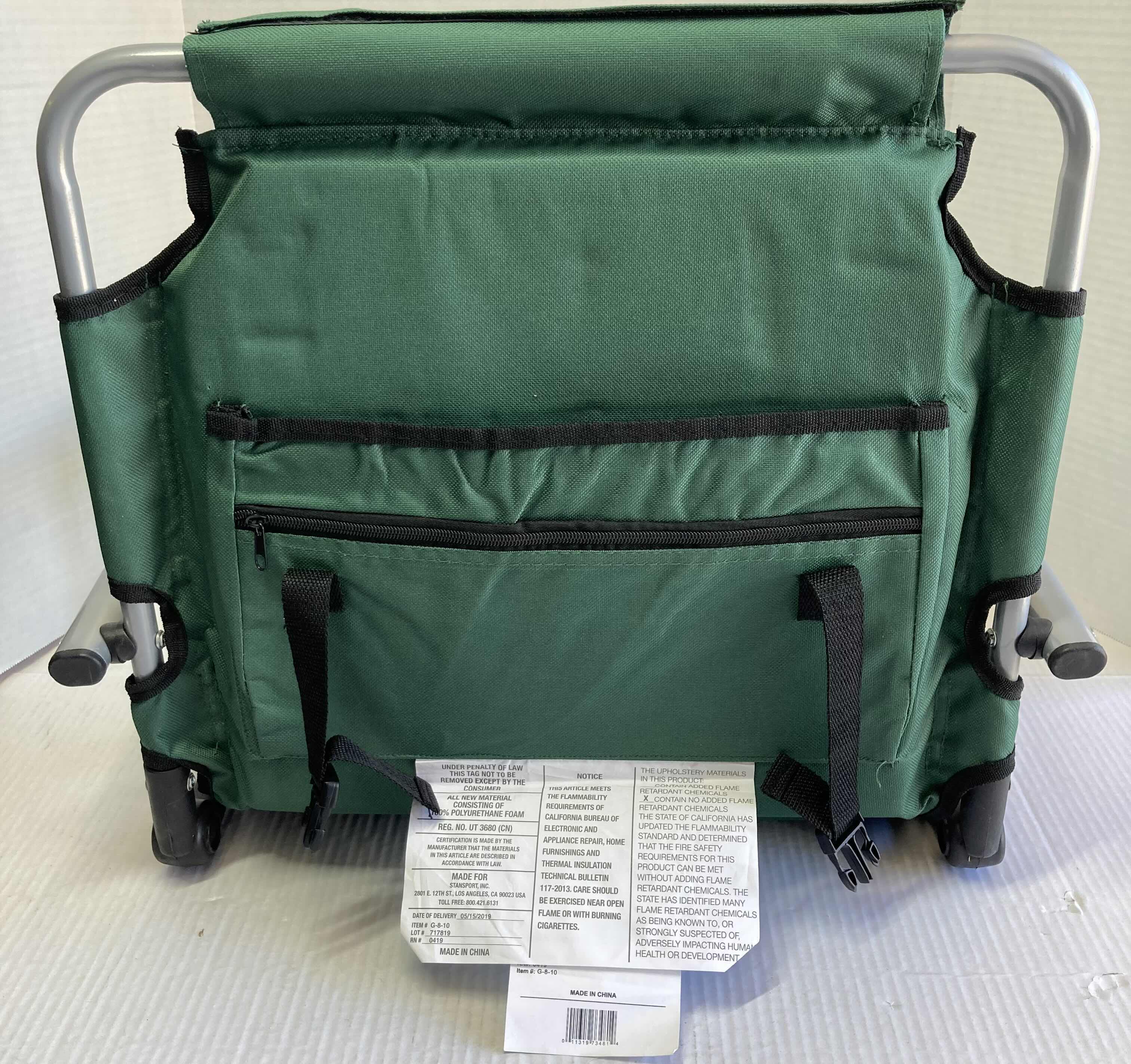 View 3 of NEW STANPORT GREEN/GREY STADIUM CHAIR 21" X 17.5" H17.5"