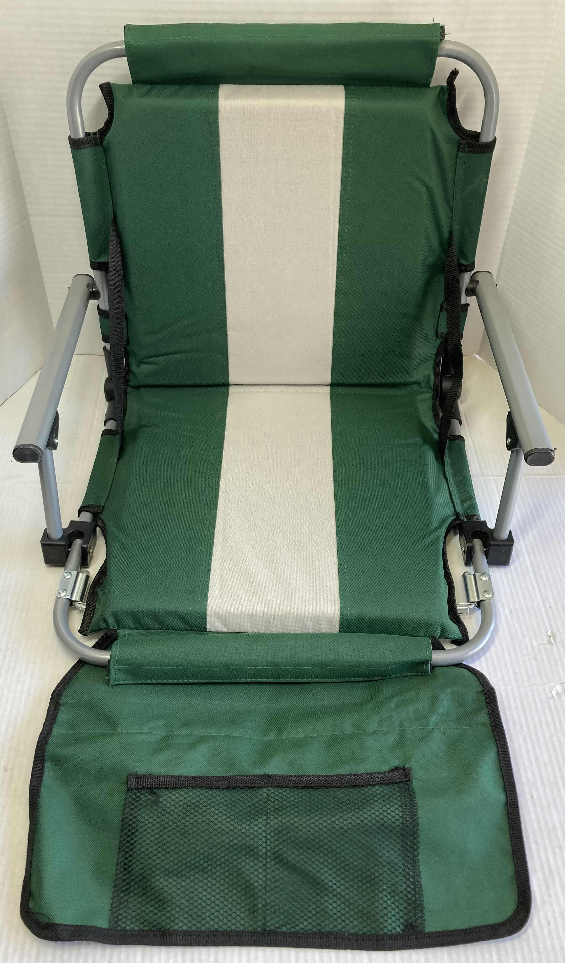 View 1 of NEW STANPORT GREEN/GREY STADIUM CHAIR 21" X 17.5" H17.5"
