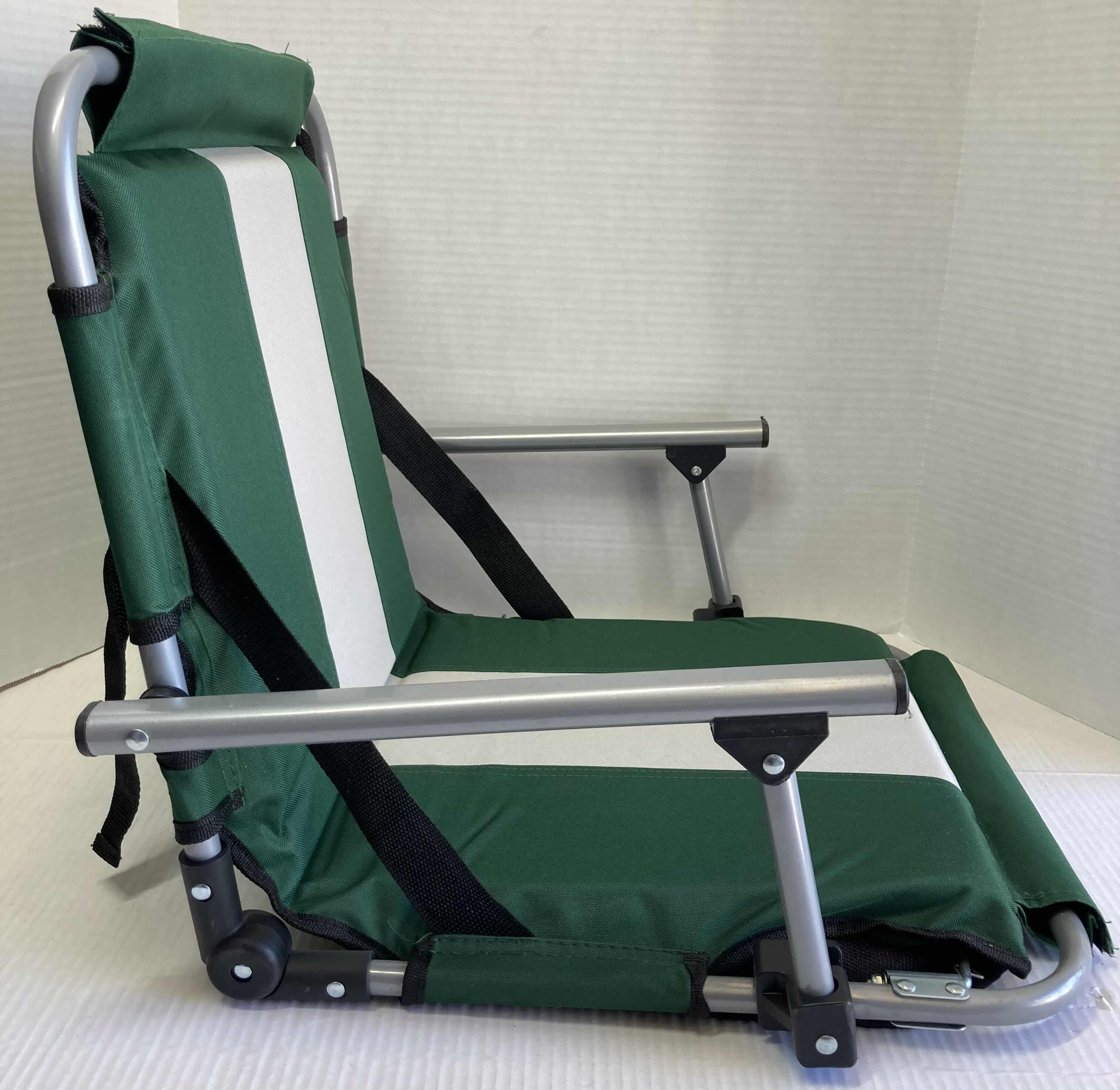 View 2 of NEW STANPORT GREEN/GREY STADIUM CHAIR 21" X 17.5" H17.5"