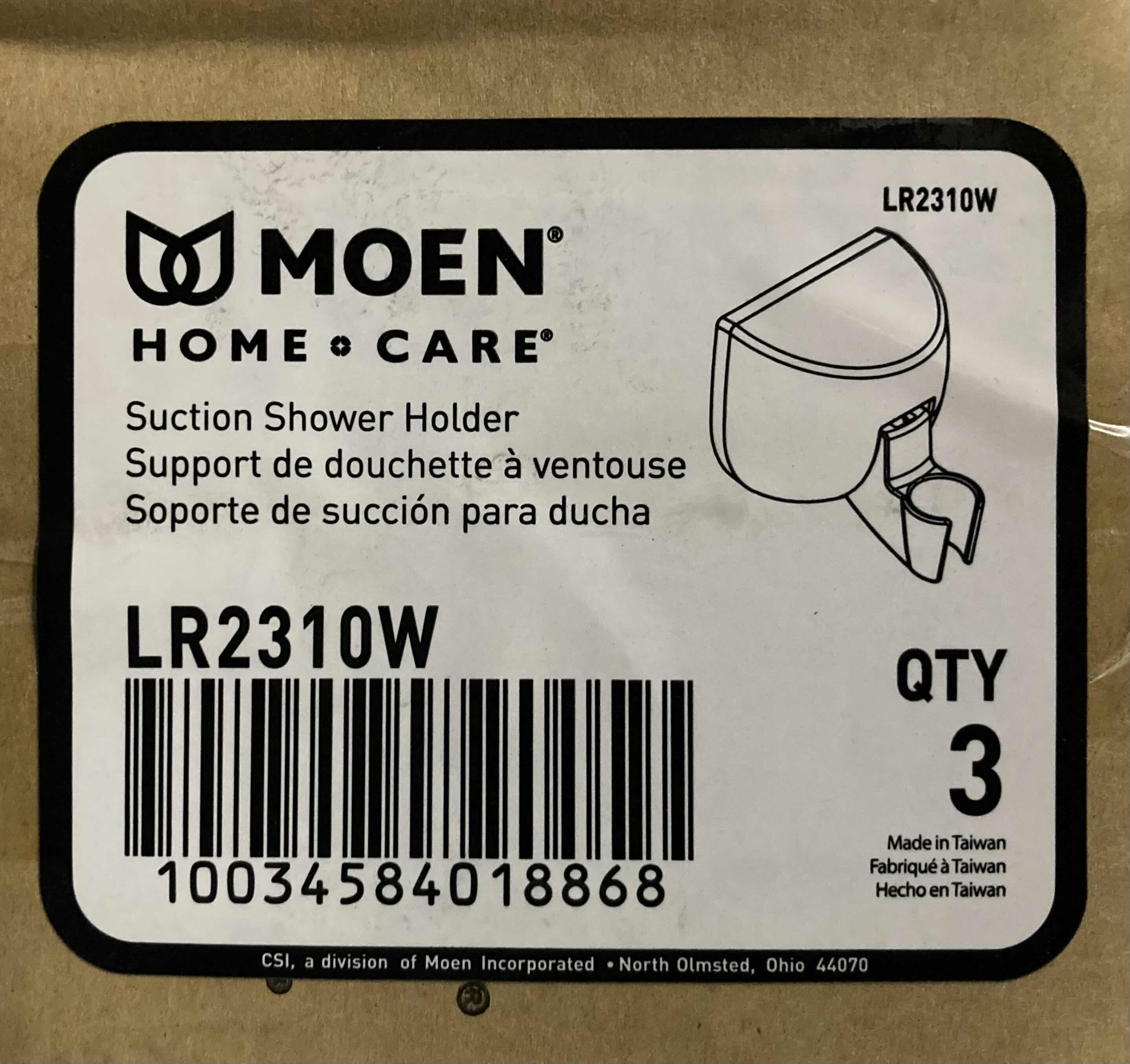 Photo 1 of NEW MOEN WHITE PLASTIC SUCTION SHOWER HEAD HOLDER 3PACK MODEL LR2310W