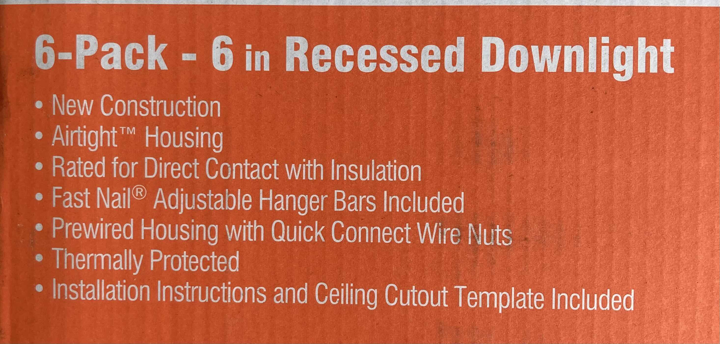 Photo 1 of AIRTIGHT 6” RECESSED DOWNLIGHT 6PACK MODEL 611290