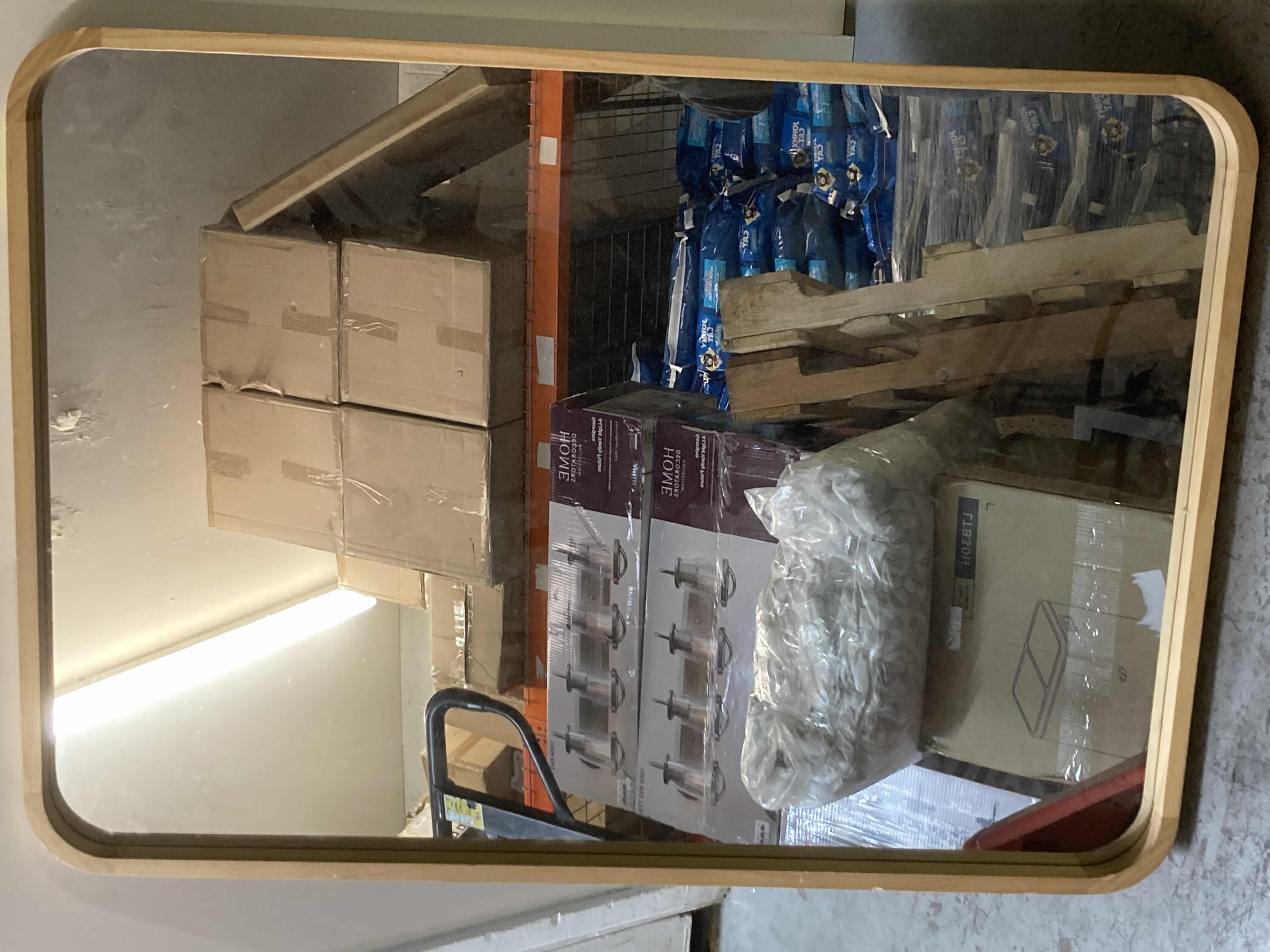 Photo 1 of SAM WEST WALL BEYOND NATURAL WOOD ROUNDED CORNER FRAMED MIRROR 30” X 42”