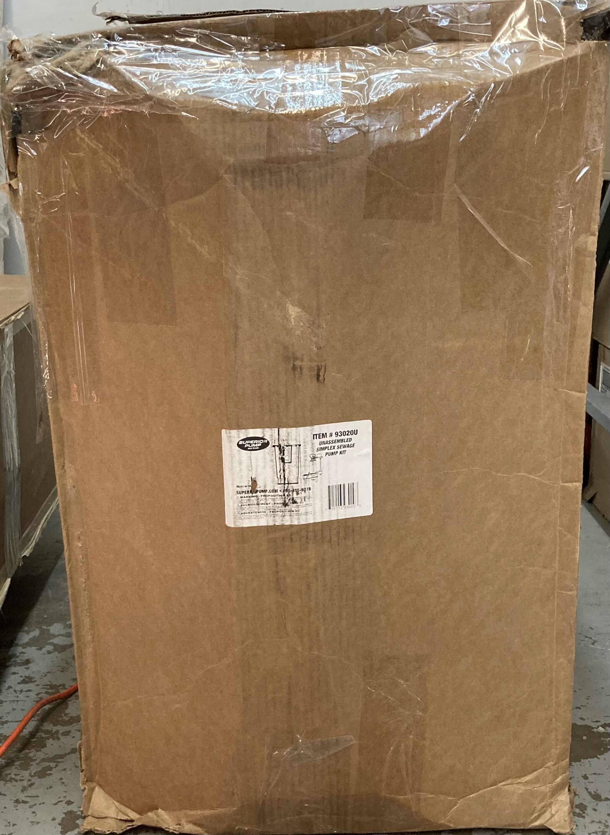 Photo 1 of SUPERIOR PUMP CAST IRON FLOAT SWITCH SEWAGE PUMP W BASIN KIT MODEL 93020U 19” X 19” H30”