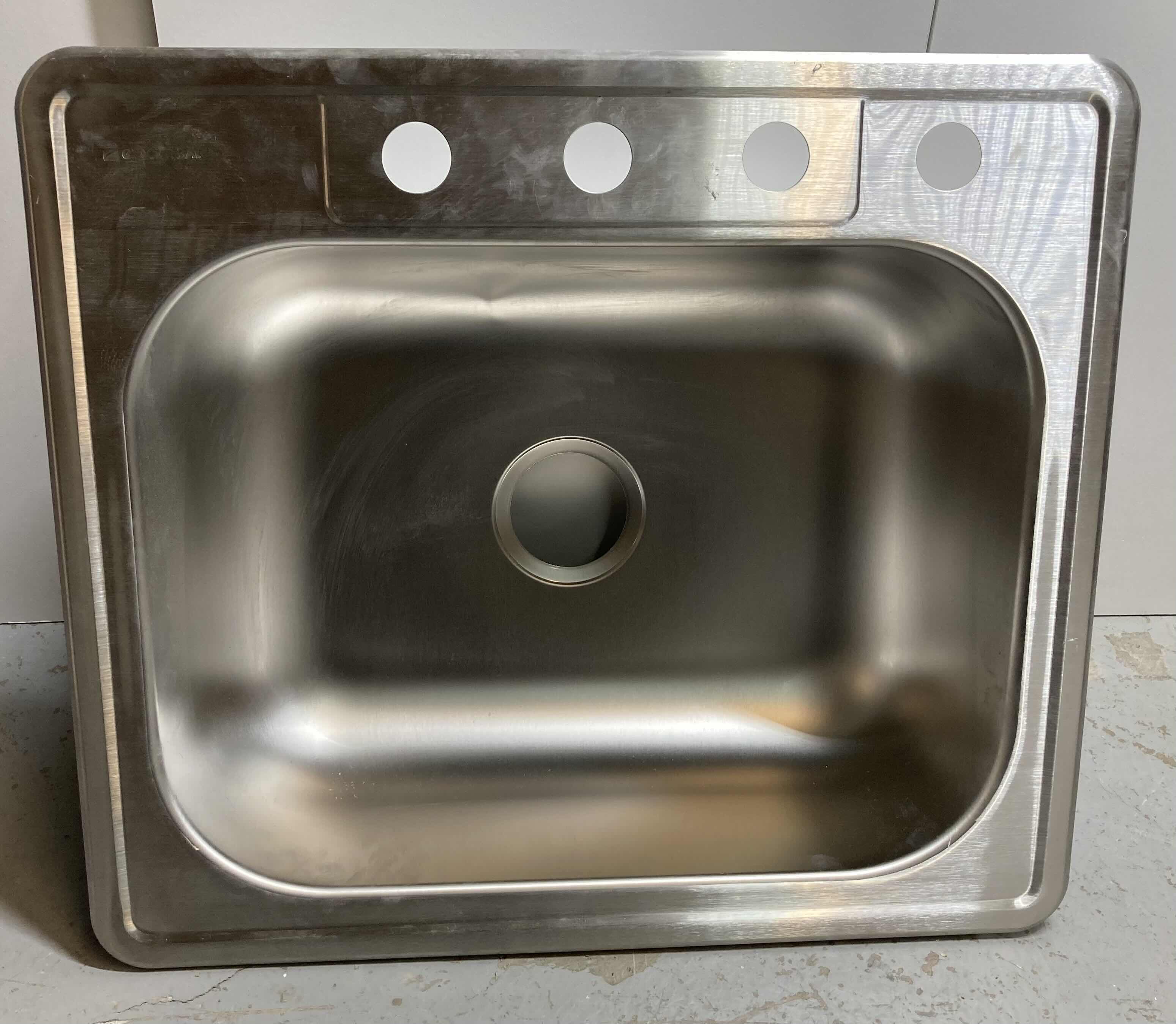 Photo 1 of GLACIER BAY 25” STAINLESS STEEL 20G DROP IN SINGLE BOWL KITCHEN SINK MODEL HDSB252284