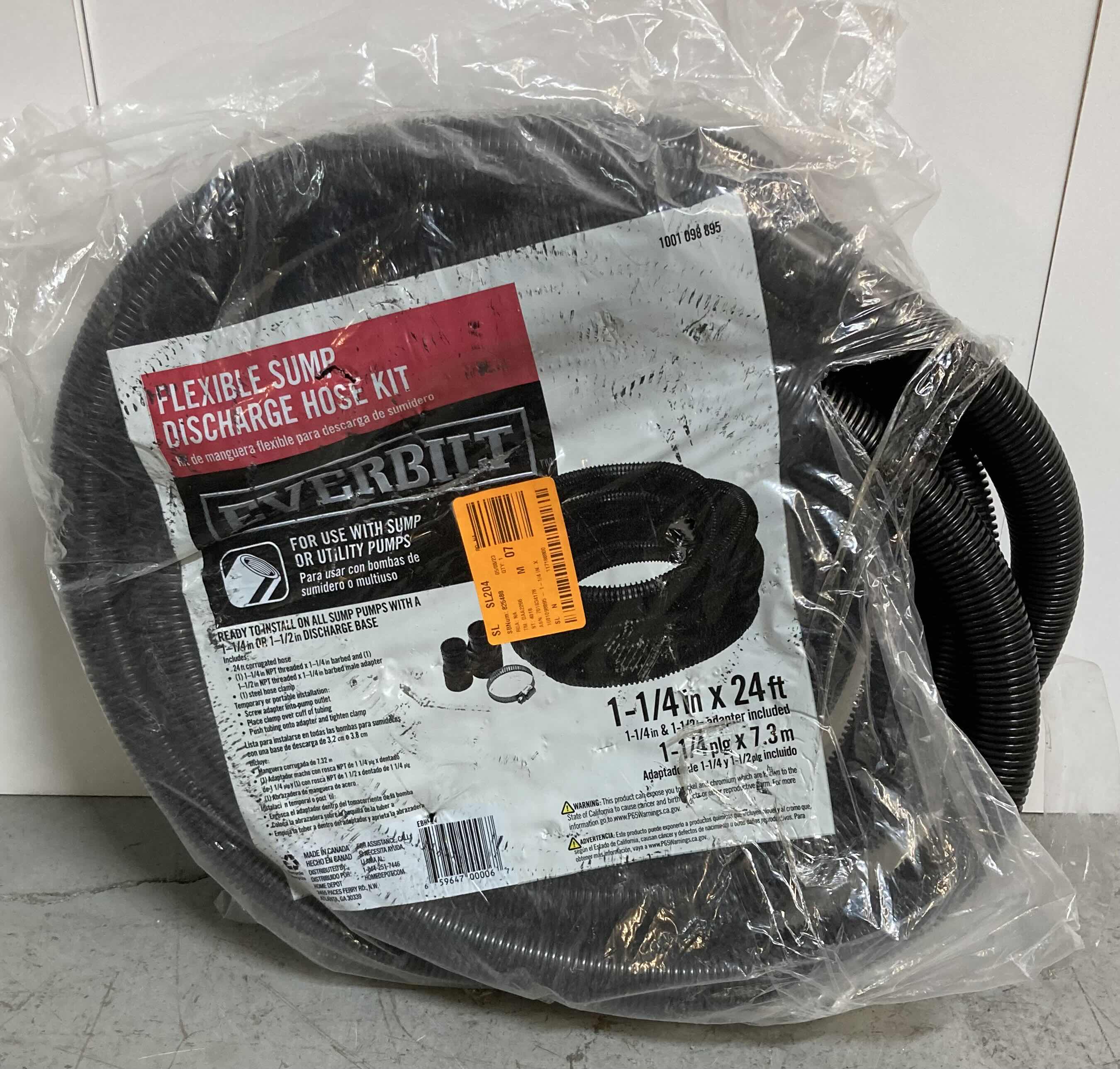 View 1 of EVERBUILT FLEXIBEL SUMP DISCHARGE HOSE 1 - 1/4” X 24’ ( HOSE ONLY )