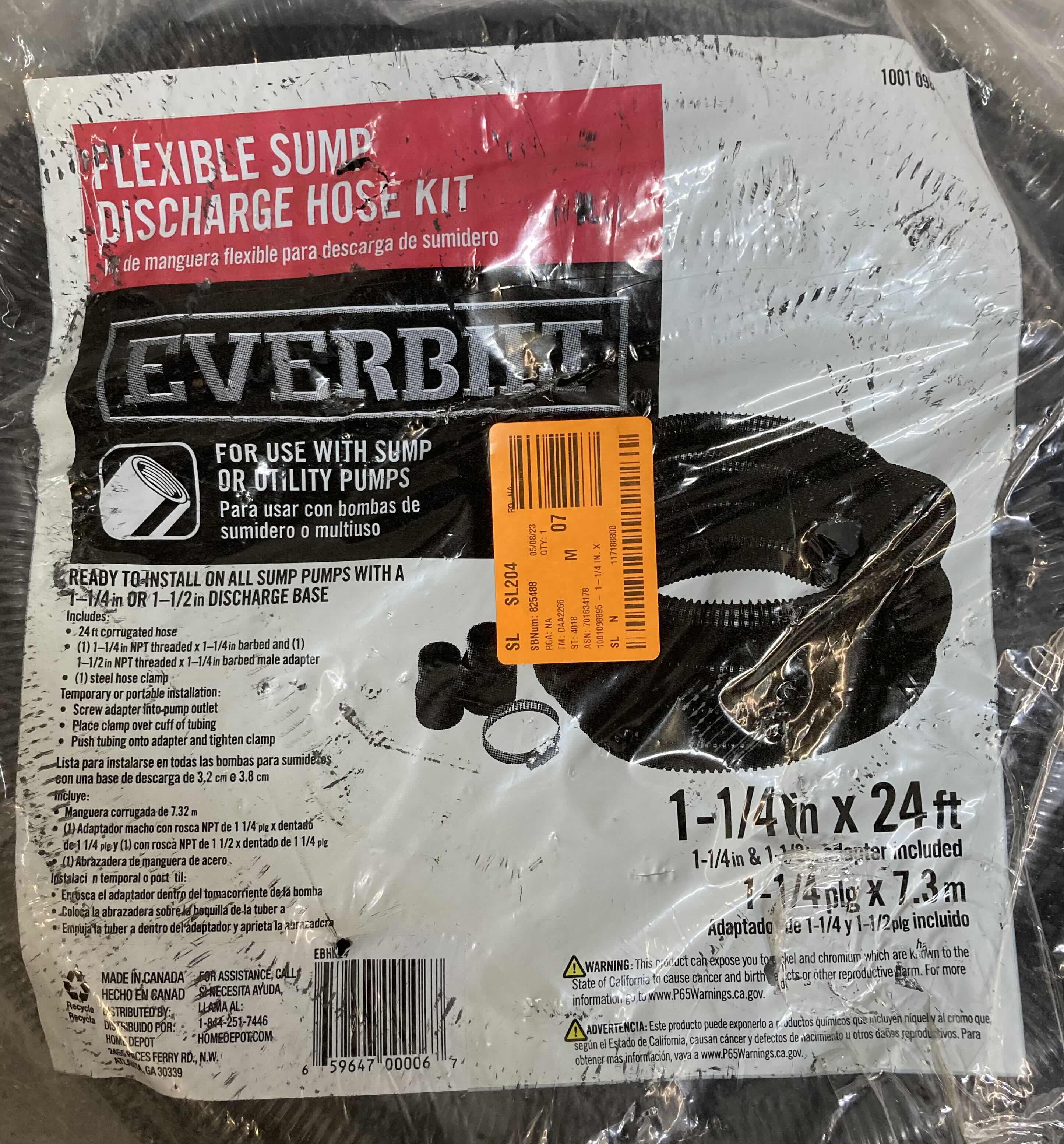 View 3 of EVERBUILT FLEXIBEL SUMP DISCHARGE HOSE 1 - 1/4” X 24’ ( HOSE ONLY )
