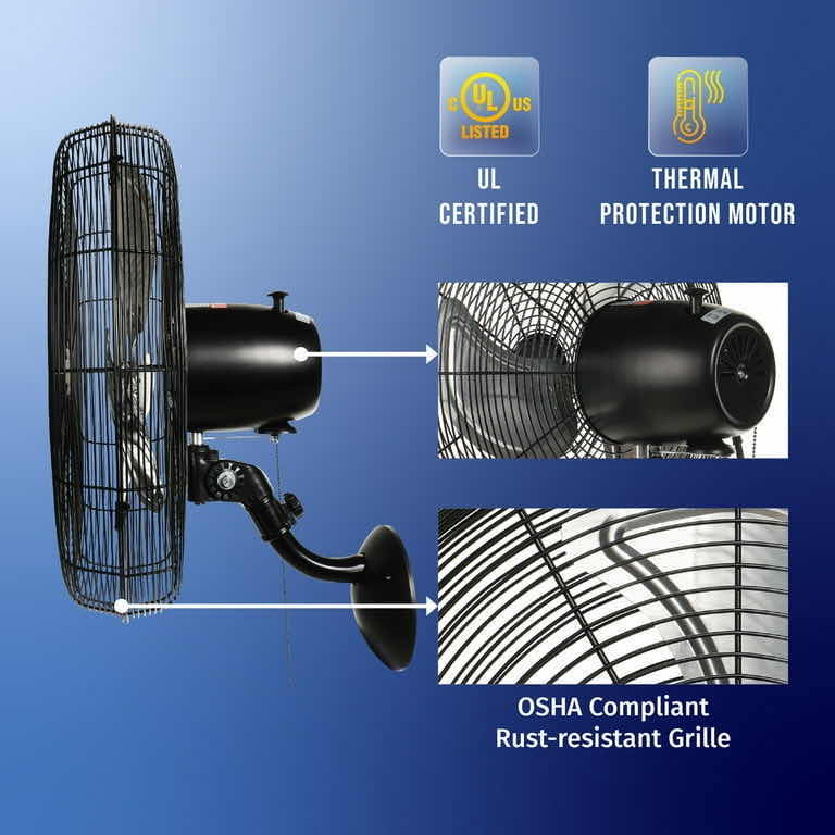 Photo 2 of TORNADO PRO OSCILLATING 3 SPEED WALL MOUNT FAN MODEL Hi-FAN-20WMPRO-1P 20”