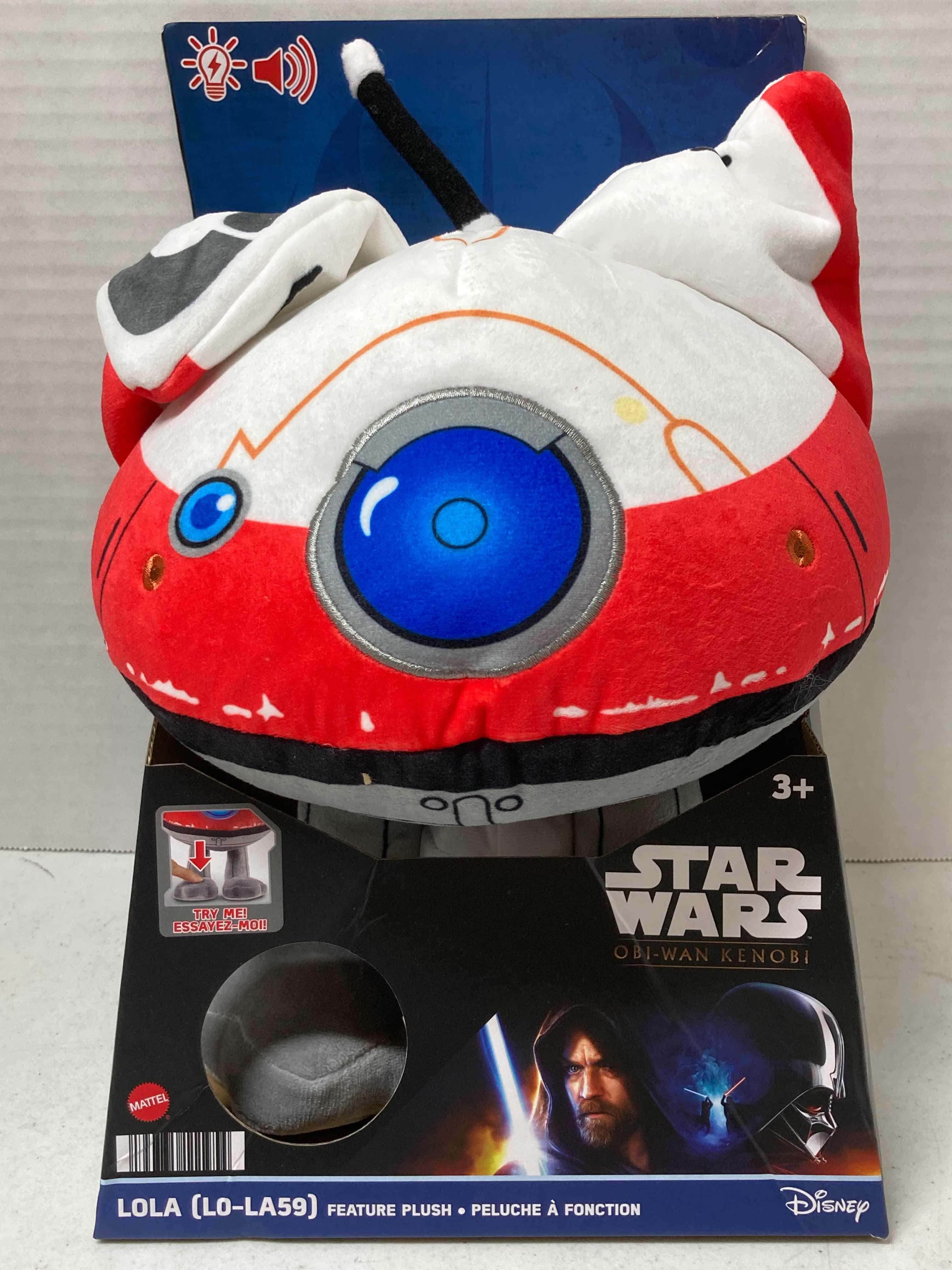 Photo 1 of NEW STAR WARS LIGHT UP OBI-WAN KENOBI LOLA DROID PLUSHY TOY 