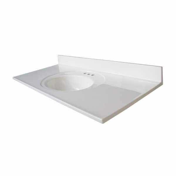 Photo 1 of GLACIER BAY 49” WHITE CULTURED MARBLE SINGLE BOWL VANITY TP SINK 143770