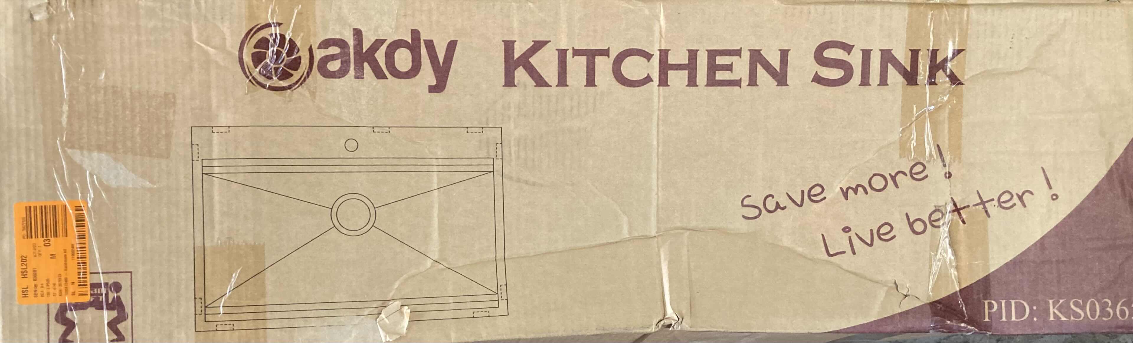 Photo 1 of AKDY 33” STAINLESS STEEL 18G TOP MOUNT SINGEL BOWL KITCHEN SINK ALL IN ONE MODEL KS0365 (READ NOTES)