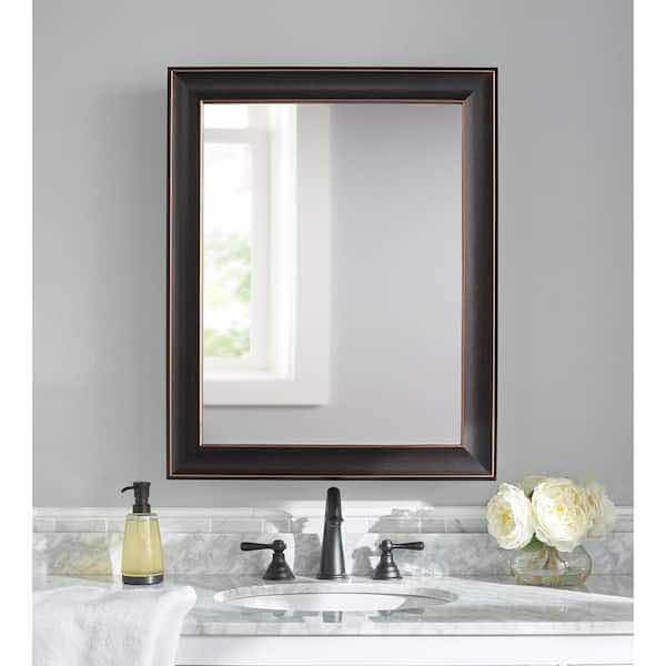 Photo 1 of HOME DECORATORS COLLECTION OIL RUBBED BRONZE RECTANGULAR MIRRORED MEDICINE CABINET 24” X 30”