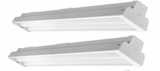 Photo 1 of COMMERCIAL ELECTRIC LOW BAY WHITE FINISH LED WAREHOUSE LIGHT 5000K 2 PACK MODEL 50239161-2PK