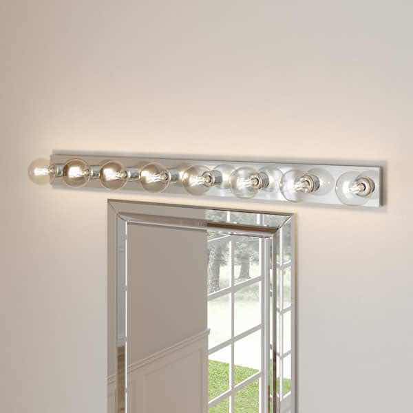 Photo 1 of PROGRESS LIGHTING BROADWAY COLLECTION POLISHED CROME 8 LIGHT BATH VANITY LIGHT 48” 1000911960