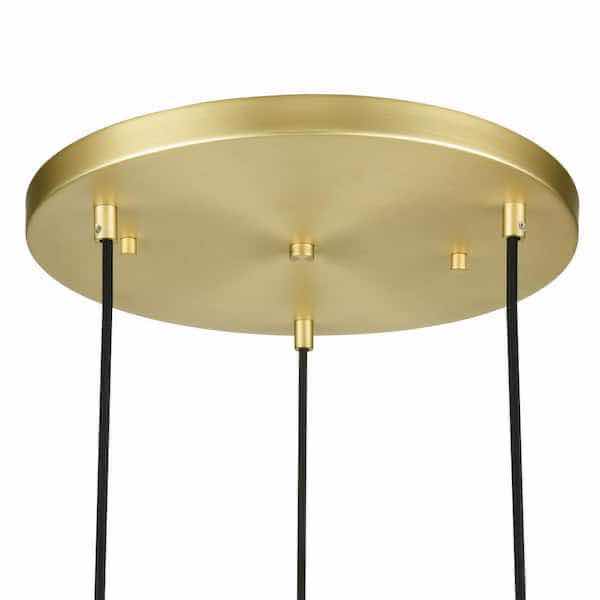 Photo 1 of LIGHT SOCIETY ZENO GLOBE BRASS PENDANT 3 LIGHT WHITE GLASS SHADE LIGHT FIXTURE 1004804941