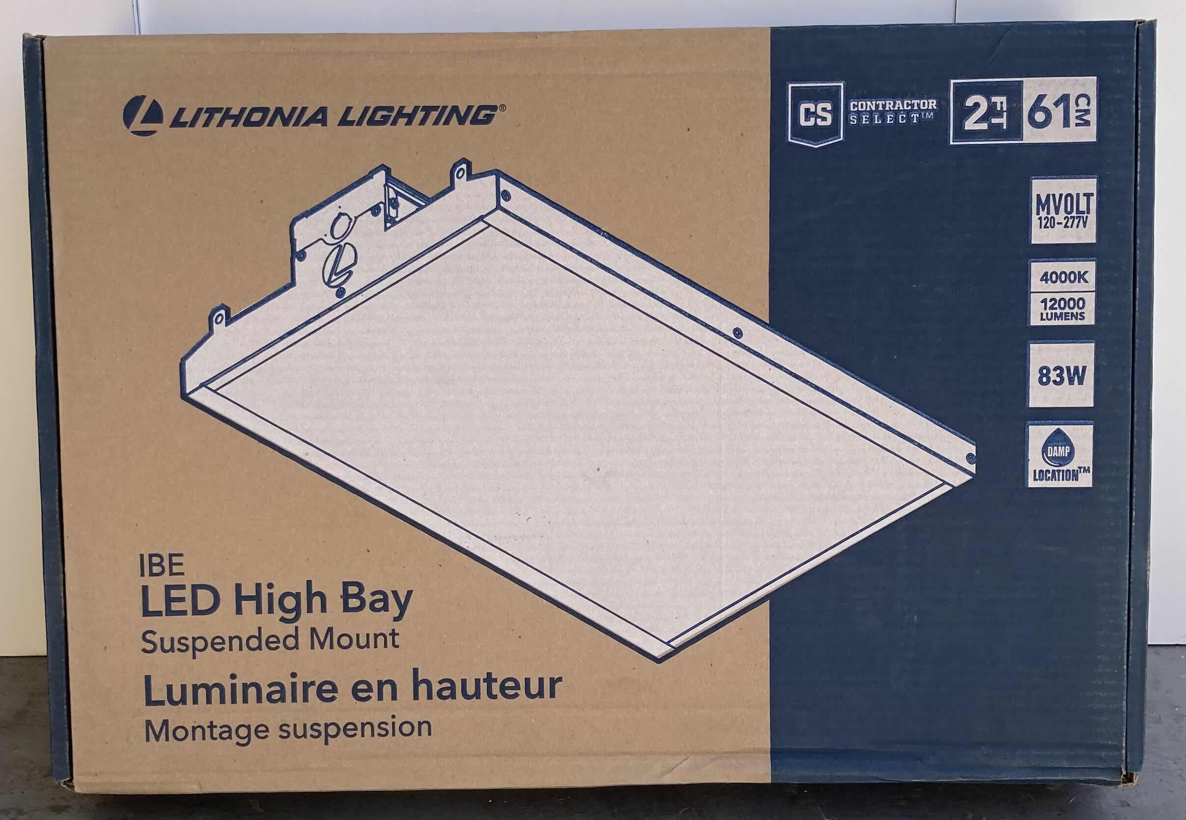 Photo 6 of LITHONIA LIGHTING IBE I-BEAM SERIES HIGH BAY SUSPENDED MOUNT WHITE FINISH LED LIGHT FIXTURE 40K MODEL IBE12LMMVOLT