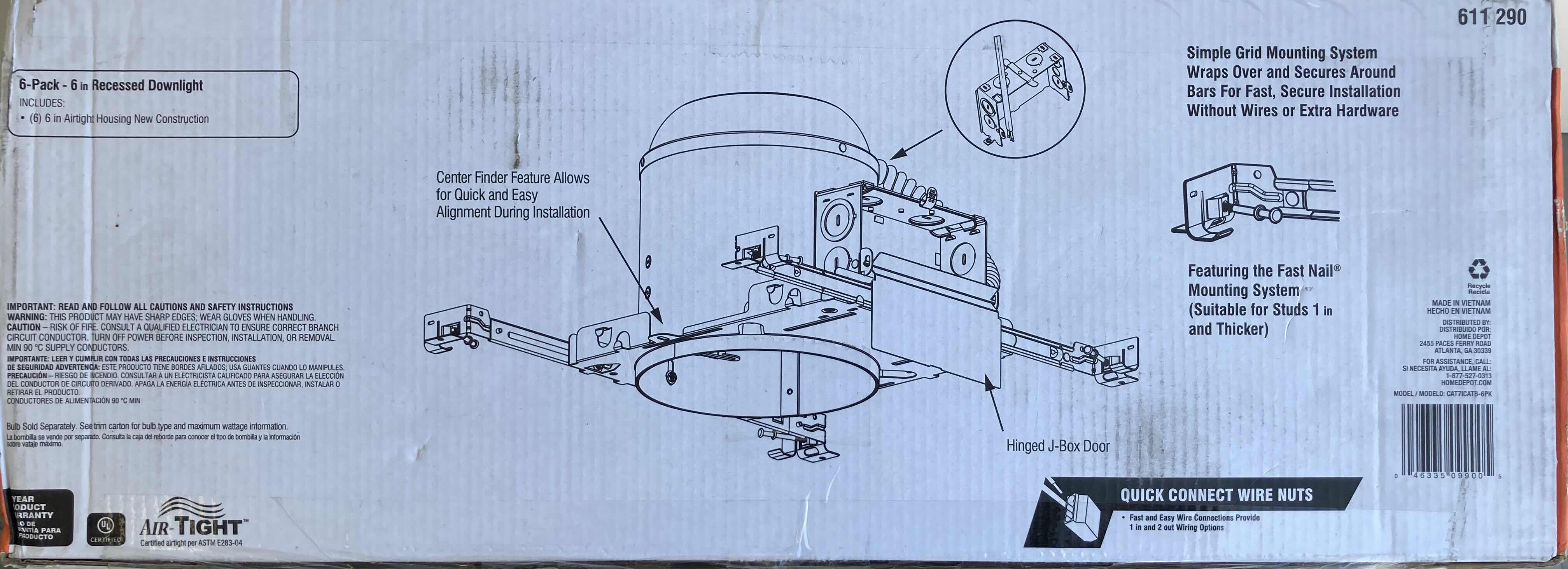 Photo 4 of AIRTIGHT 6" RECESSED DOWNLIGHT 6PACK MODEL 611290