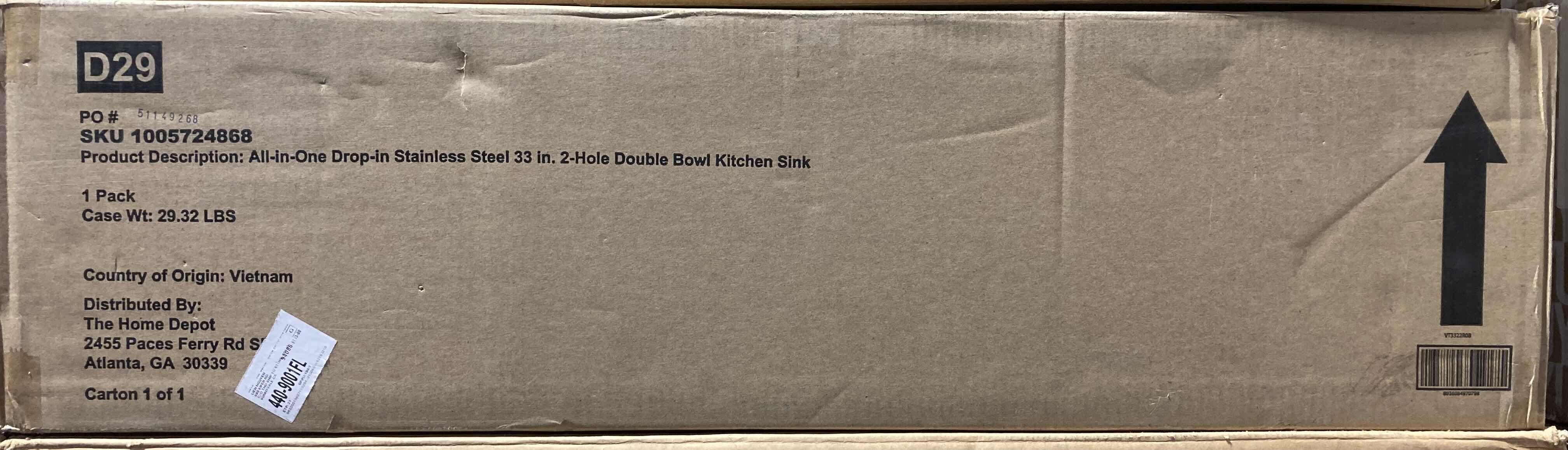 Photo 4 of GLACIER BAY 33” STAINLESS STEEL 20G DROP IN DOUBLE BOWL ALL IN ONE KITCHEN SINK MODEL VT3322R08-2A