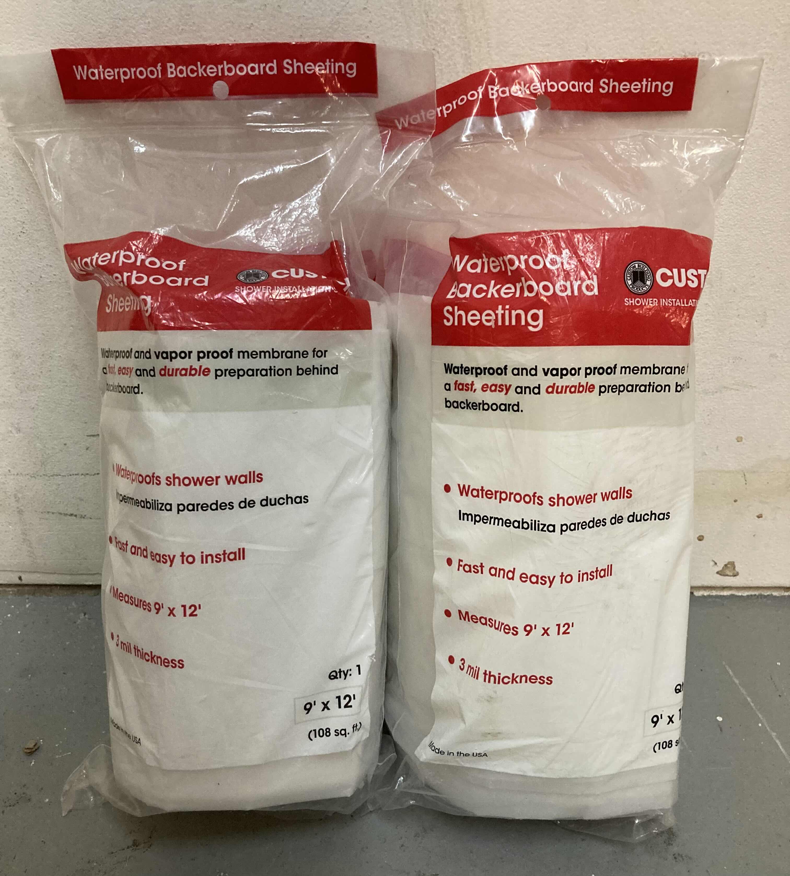 Photo 1 of CUSTOM WATERPROOF VAPOR PROOF BACKERBOARD SHOWER WALL SHEETING (SET OF 2) 9’ X 12’