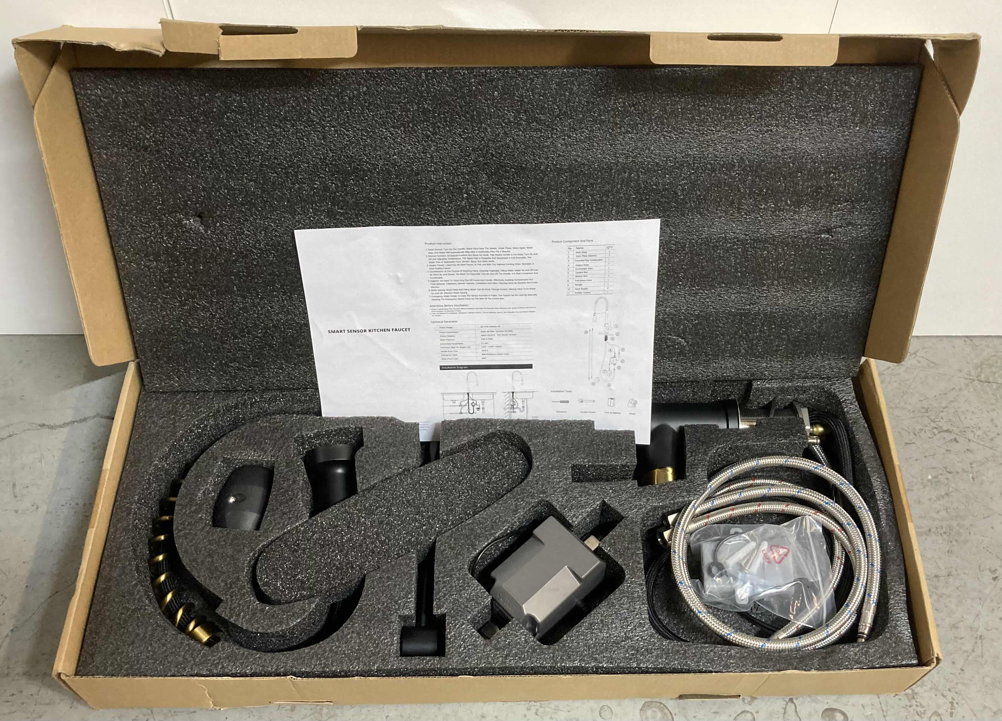 Photo 1 of SENOR FAUCET TOUCHLESS MOTION SENSOR BLACK & GOLD KITCHEN FAUCET W PULL DOWN SPRAYER