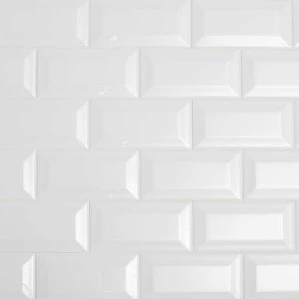 Photo 1 of DALTILE RESTORE BRIGHT WHITE 3” X 6” CERAMIC BEVEL SUBWAY WALL TILE (APPROX 400SQFT ON PALLET) READ NOTES