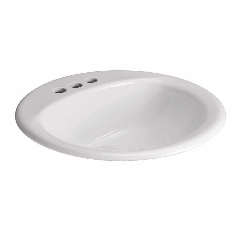 Photo 1 of GLACIER BAY 19” VITREOUS CHINA WHITE DROP IN BASIN BATHROOM SINK 462 263