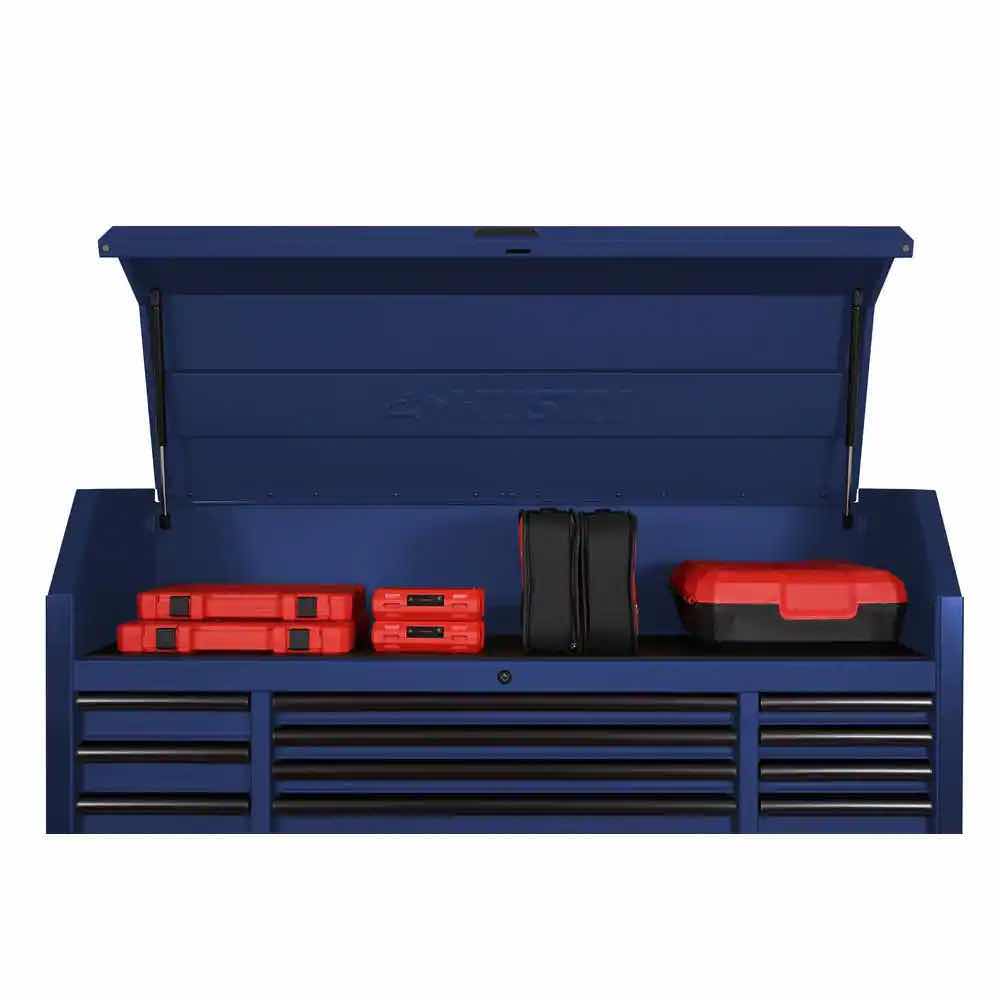 Photo 1 of HUSKY HEAVY DUTY MATTE BLUE TOOL BOX TOP CHEST ONLY W INTEGRATED POWER STRIP (READ NOTES)