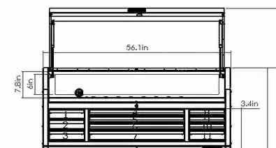 Photo 6 of HUSKY HEAVY DUTY MATTE BLUE TOOL BOX TOP CHEST ONLY W INTEGRATED POWER STRIP (READ NOTES)