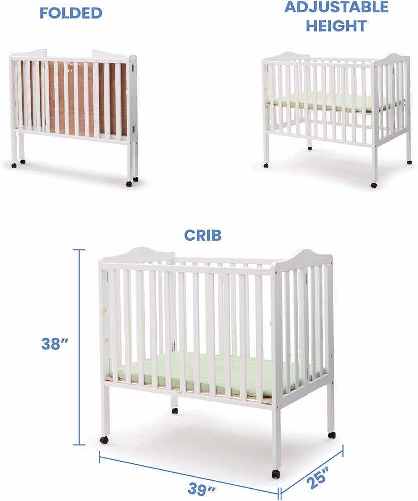 Photo 3 of DELTA CHILDREN WHITE FINISH PORTABLE CRIB W MATTRESS MODEL 4470-100