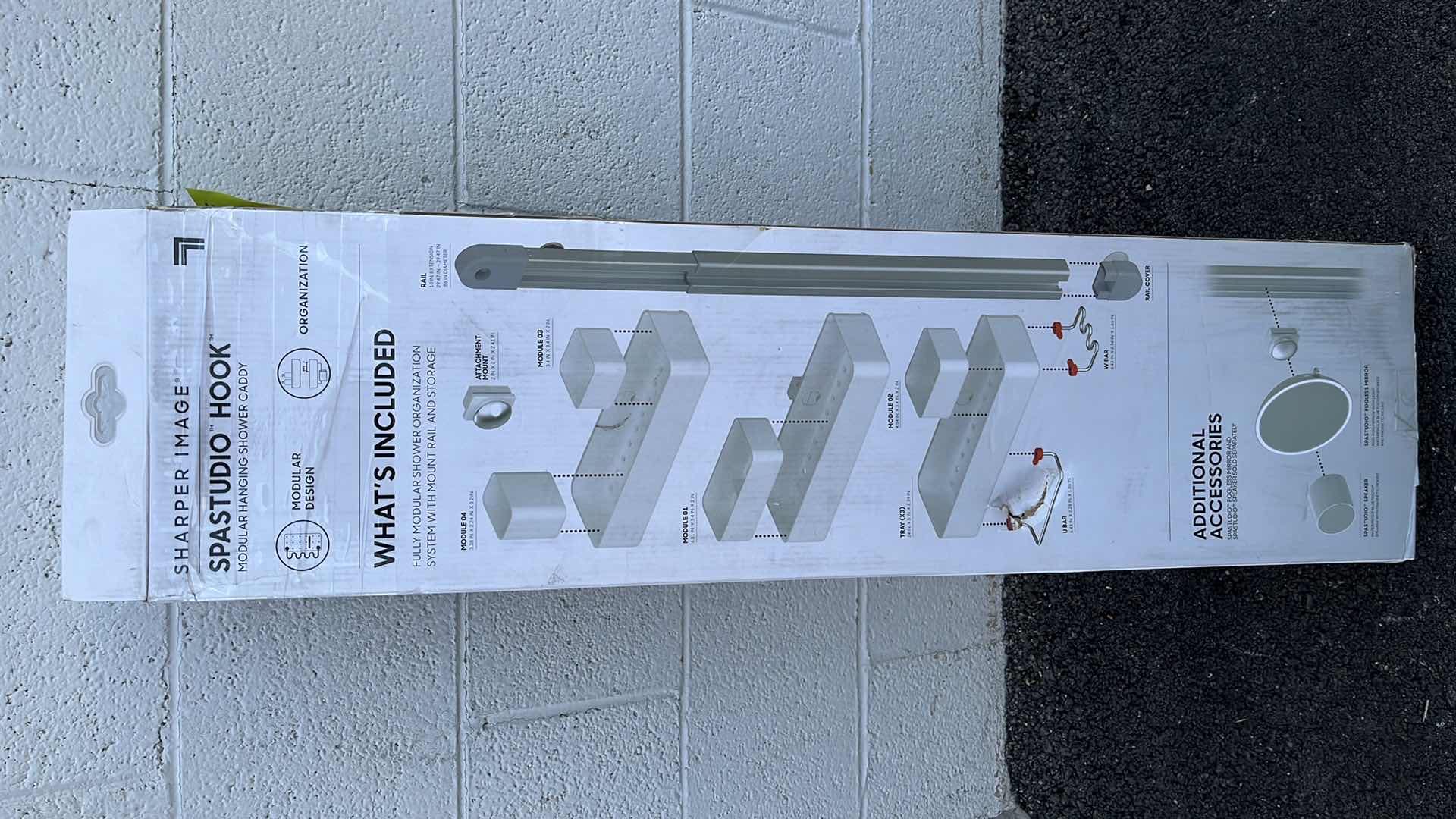 Photo 1 of SHARPER IMAGE SPA STUDIO HOOK MODULAR HANGING 3 TIER WHITE SHOWER CADDY