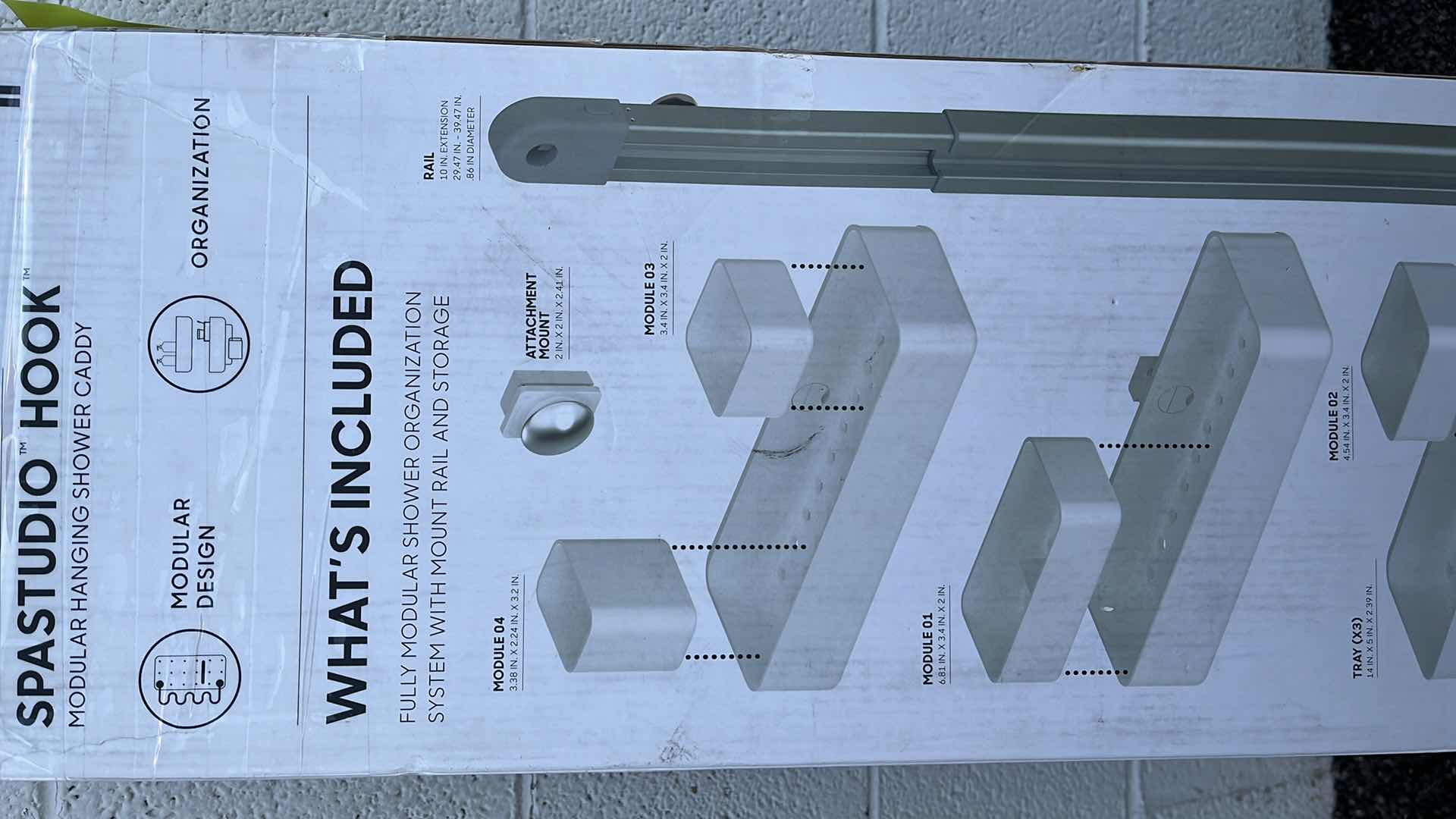 Photo 1 of SHARPER IMAGE SPA STUDIO HOOK MODULAR HANGING 3 TIER WHITE SHOWER CADDY