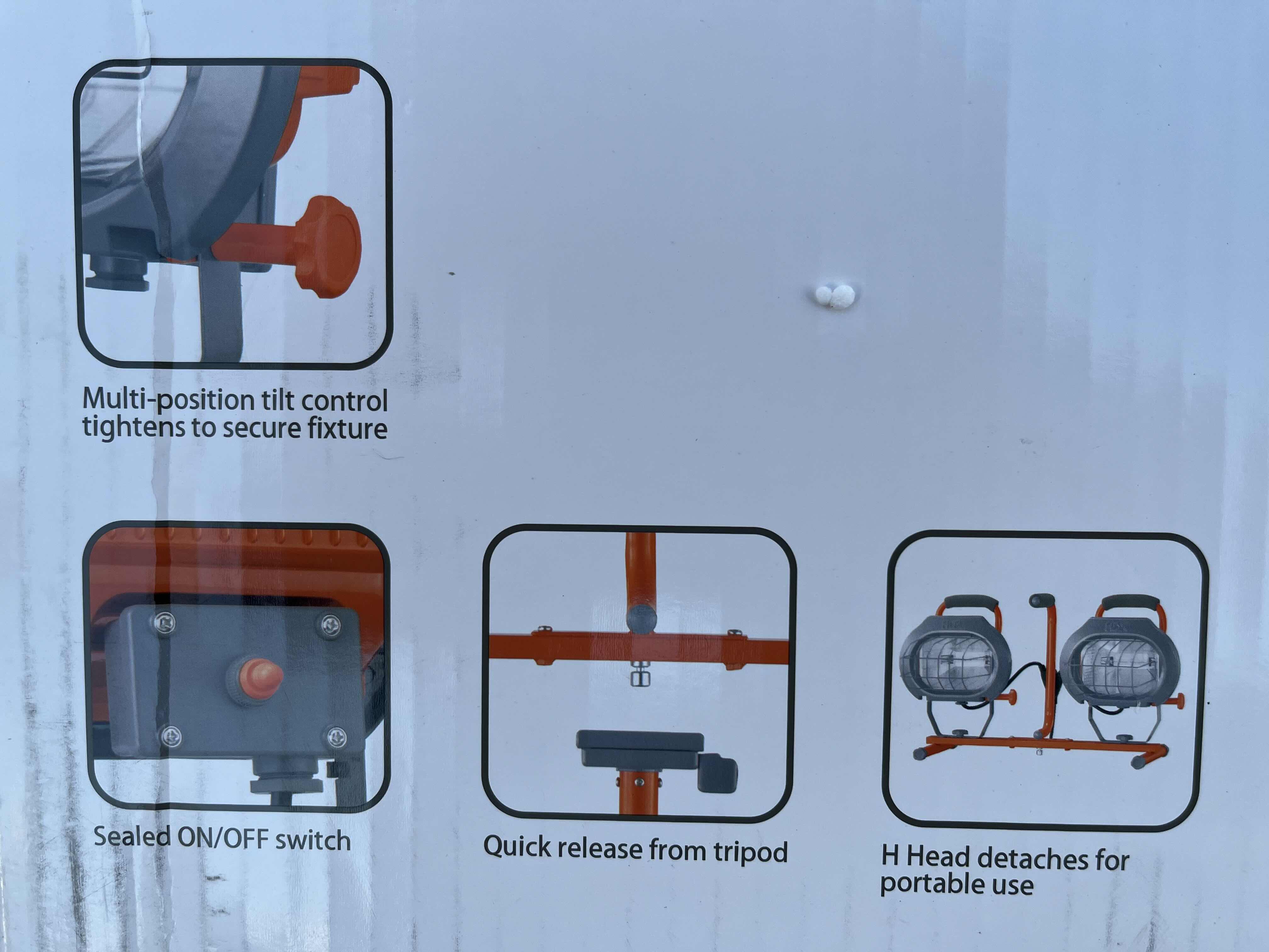 Photo 1 of HDX 1200WATT HALOGEN WORK DUAL WORK LIGHTS W TRIPOD 1004067217