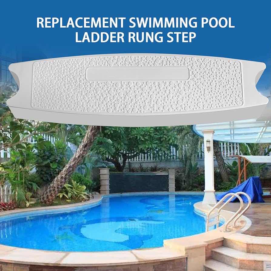 Photo 6 of XXZHIHO UNIVERSAL 18” WHITE MOLDED PLASTIC HEAVY DUTY POOL LADDER RUNG STEPS 3PACK