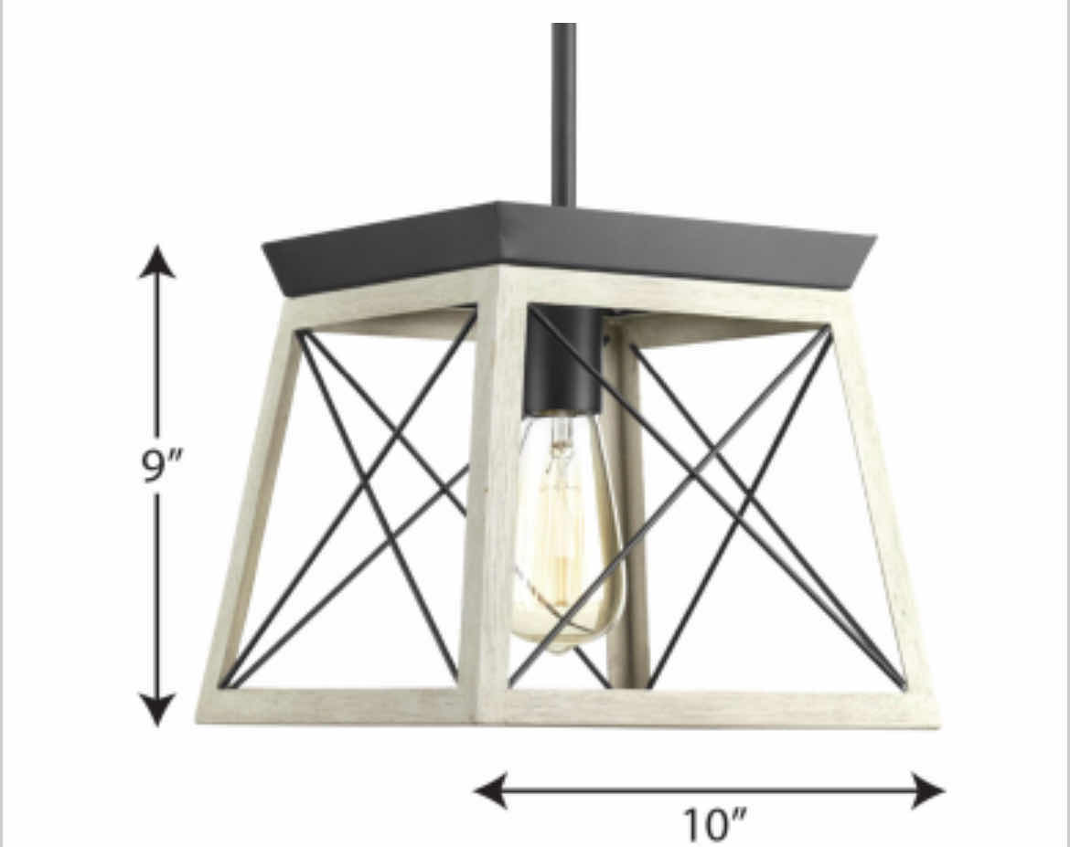 Photo 1 of PROGRESS LIGHTING BRIARWOOD COLLECTION GRAPHITE & BLEACHED OAK MINI PENDANT LIGHT MODEL P500041-143