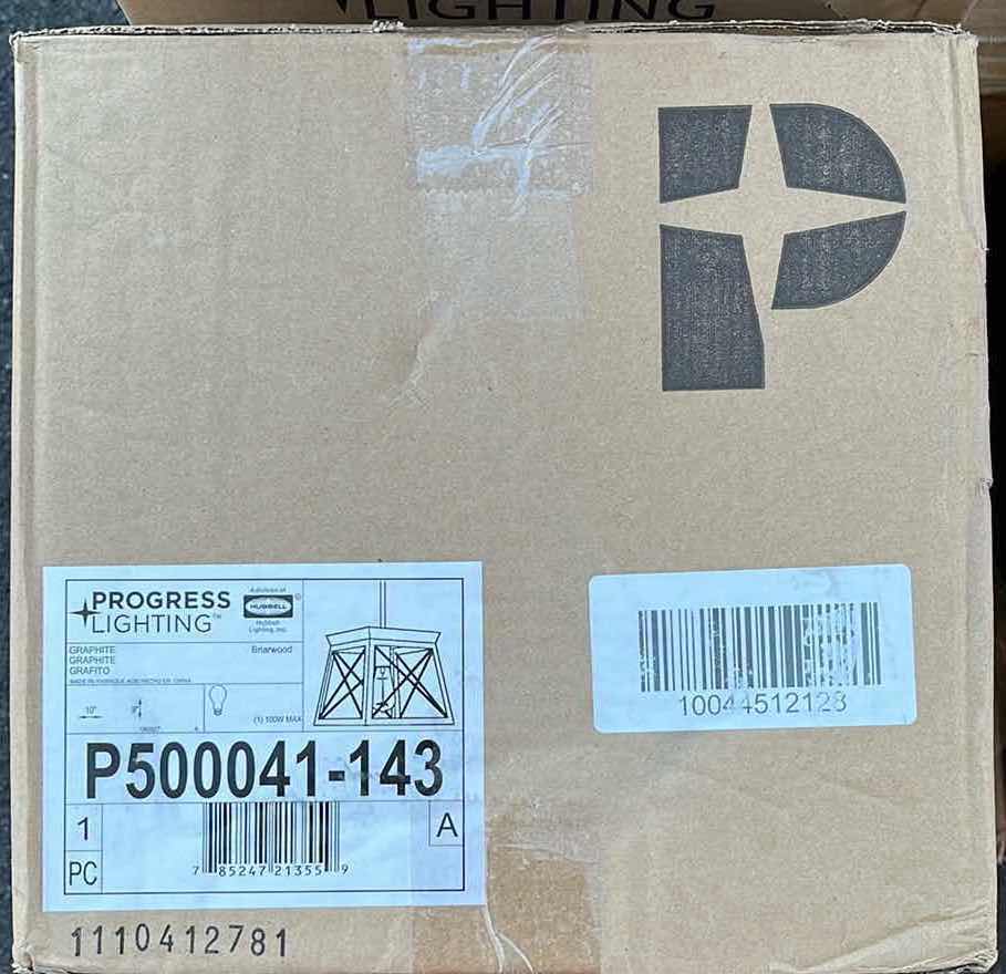 Photo 1 of PROGRESS LIGHTING BRIARWOOD COLLECTION GRAPHITE & BLEACHED OAK MINI PENDANT LIGHT MODEL P500041-143