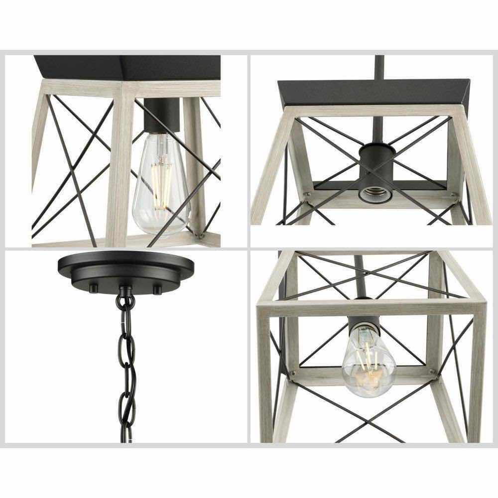Photo 1 of PROGRESS LIGHTING BRIARWOOD COLLECTION GRAPHITE & BLEACHED OAK MINI PENDANT LIGHT MODEL P500041-143