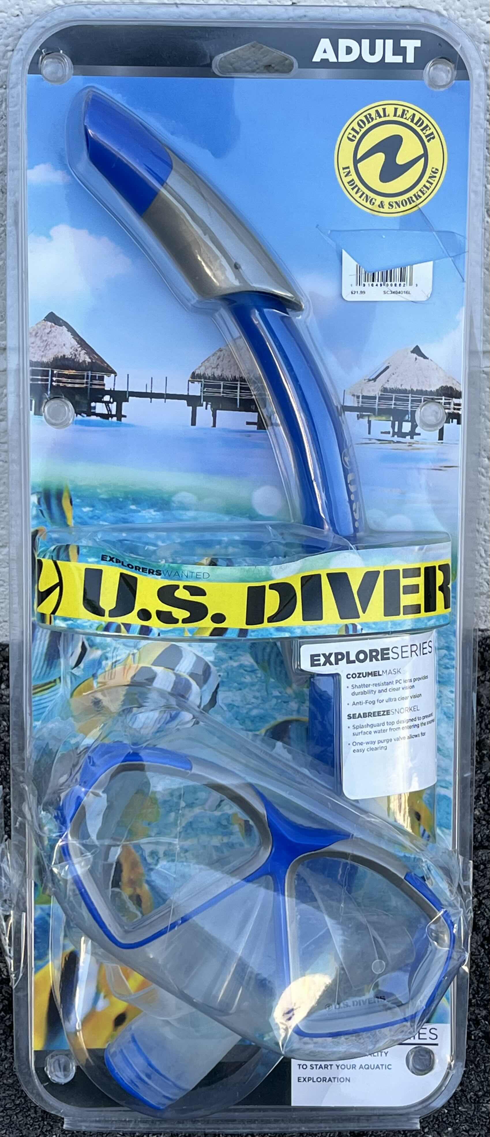 Photo 1 of AQUA LUNG US DRIVERS BLUE COZUMEL MASK & SEABREEZE SNORKEL COMBO