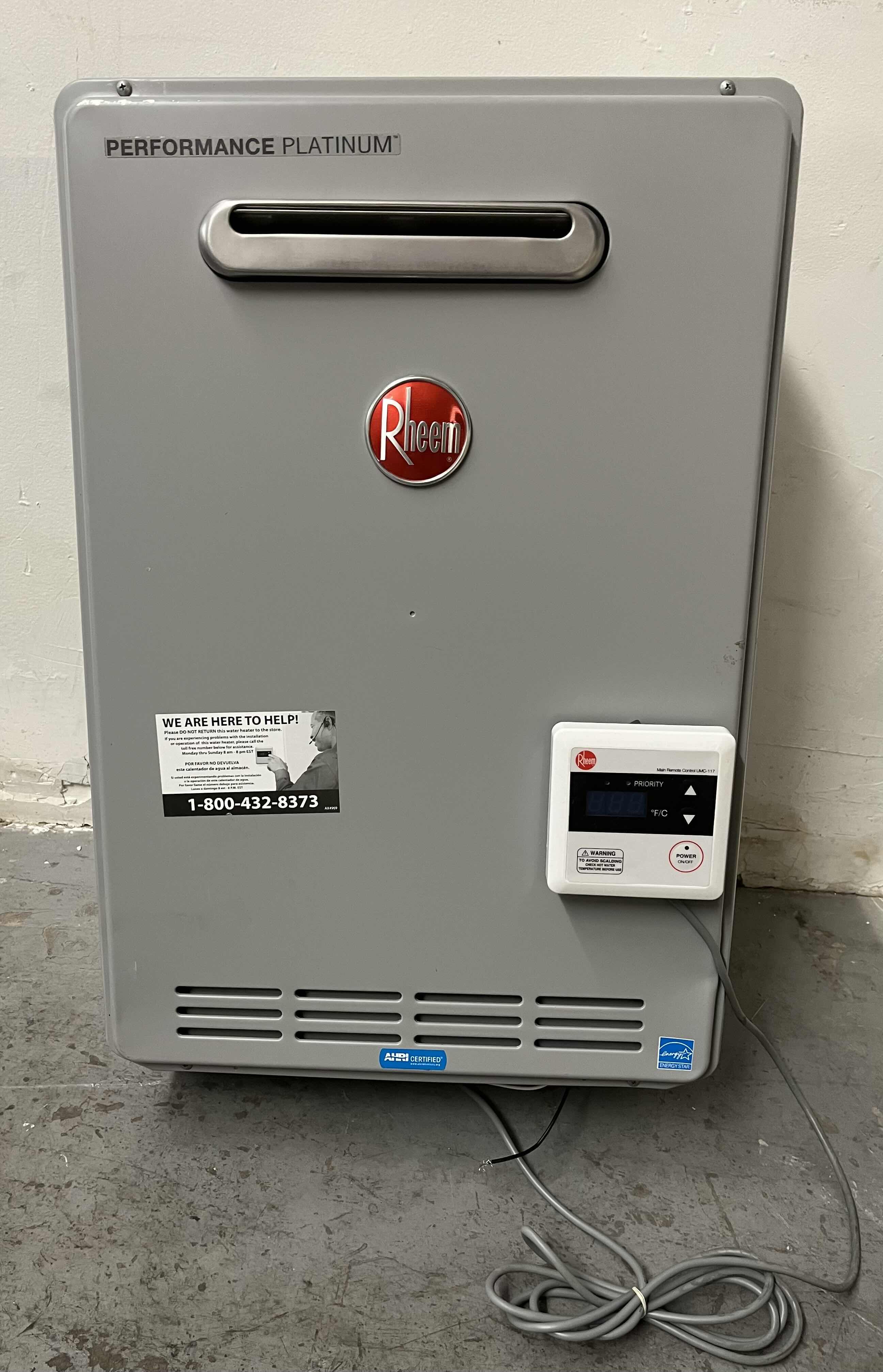 Photo 1 of RHEEM PERFORMANCE PLATINUM TANKLESS WATER HEATER MODEL ECOH200XLN-2
