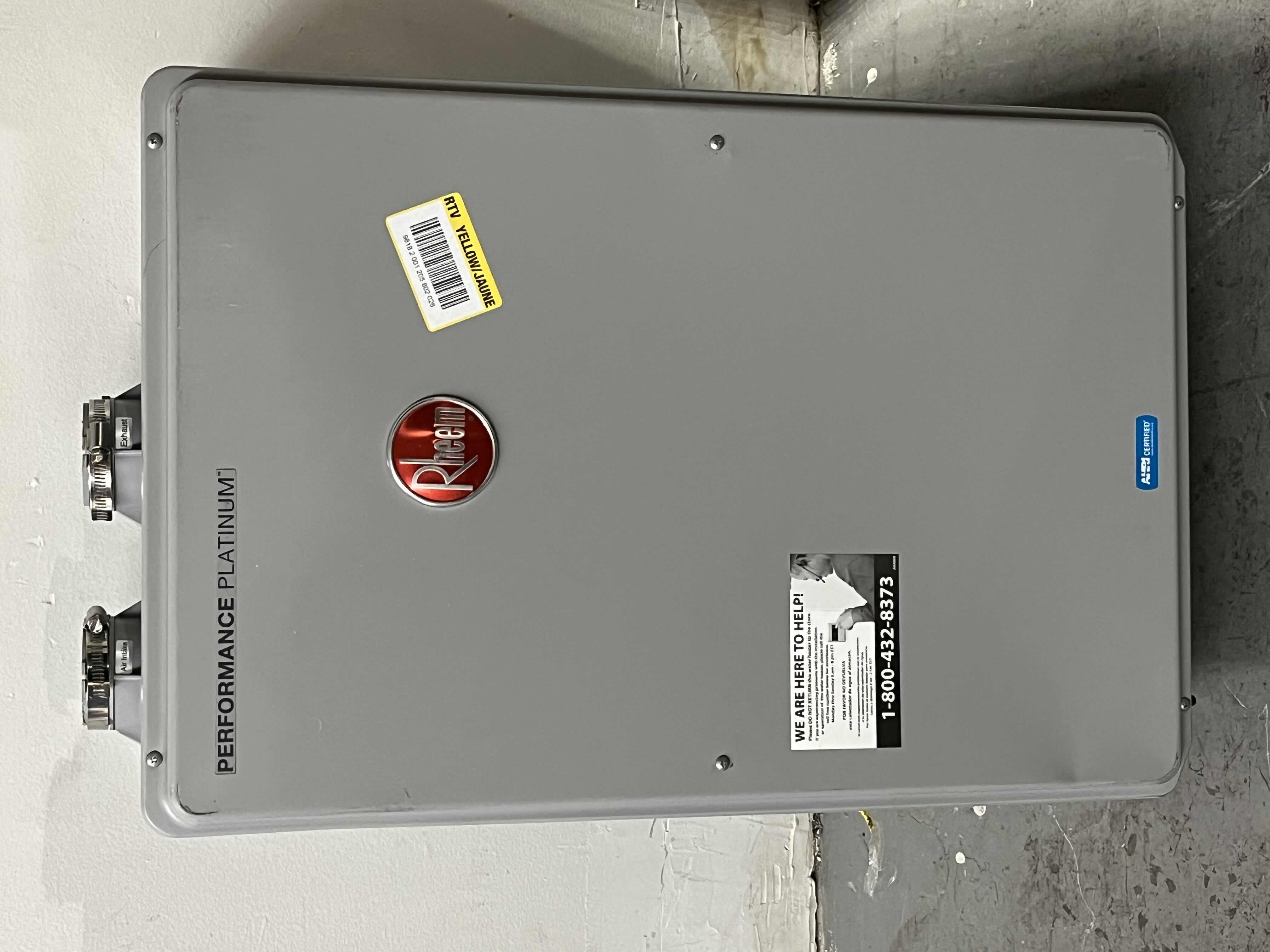 Photo 1 of RHEEM PERFORMANCE PLATINUM TANKLESS WATER HEATER MODEL ECOH200DVLN-2