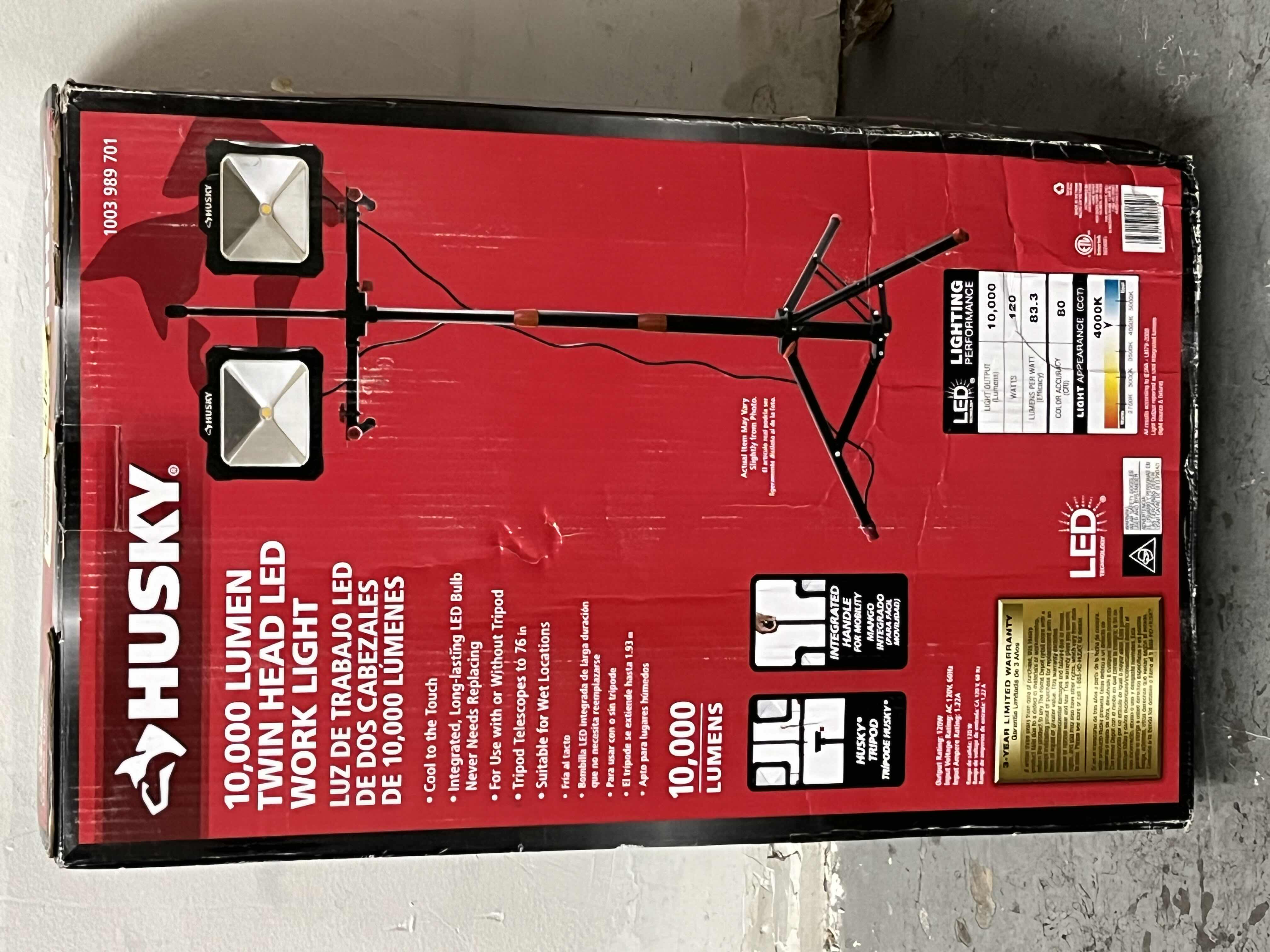 Photo 5 of HUSKY LED TWIN HEAD FREE STANDING WORK LIGHT 10,000 LUMENS 1003 989 701