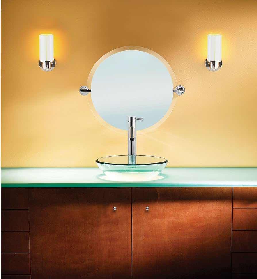 Photo 1 of MOEN ISO BRUSHED NICKEL PIVOTING FRAMELESS ROUND WALL MIRROR MODEL DN0792BN