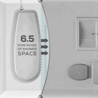 Photo 1 of ZENNA HOME CHROME FINISH DUAL MOUNT NEVER RUST ALUMINUM CURVED SHOWER ROD 50”-72”