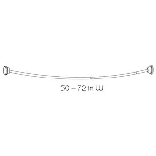 Photo 1 of ZENNA HOME CHROME FINISH DUAL MOUNT NEVER RUST ALUMINUM CURVED SHOWER ROD 50”-72”