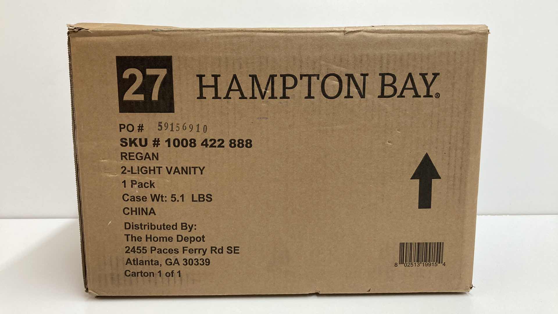 Photo 5 of HAMPTON BAY REGAN 12.75” BRUSHED GOLD FINISH 2-LIGHT VANITY LIGHT W CLEAR GLASS SHADES MODEL DSHD19574V9 12.75” X 6.25” H10.5” (READ NOTES)