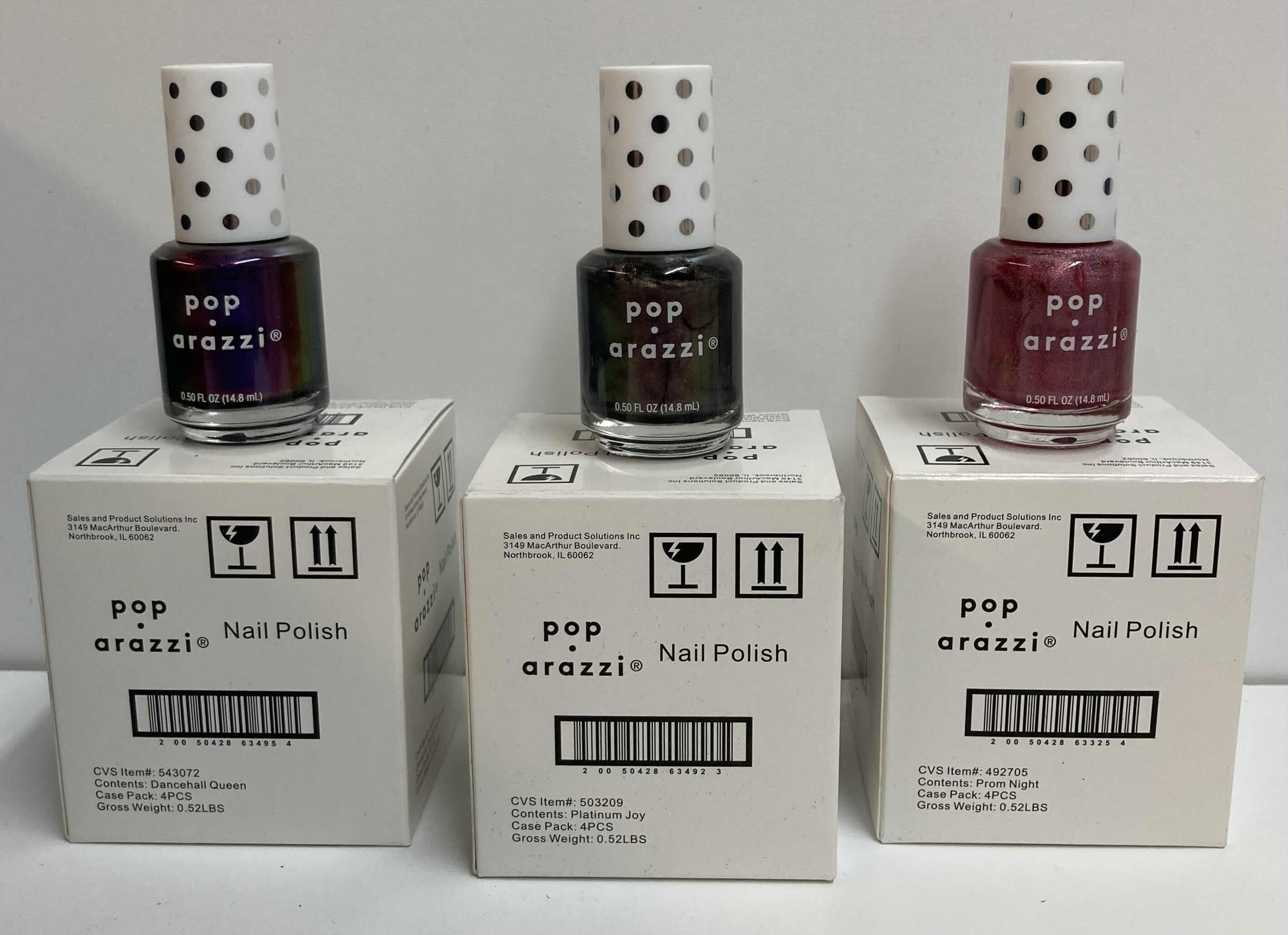 Photo 1 of POP ARAZZI DANCEHALL QUEEN, PLATINUM JOY, & PROM NIGHT NAIL POLISH (3 SETS OF 4)