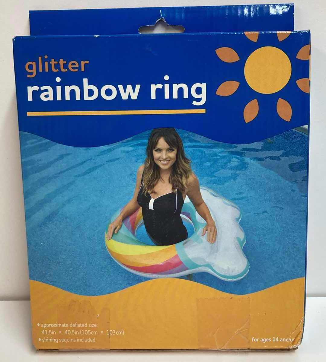 Photo 2 of RITE AID GLITTER RAINBOW RING & AIR MATTRESS POOL FLOATS
