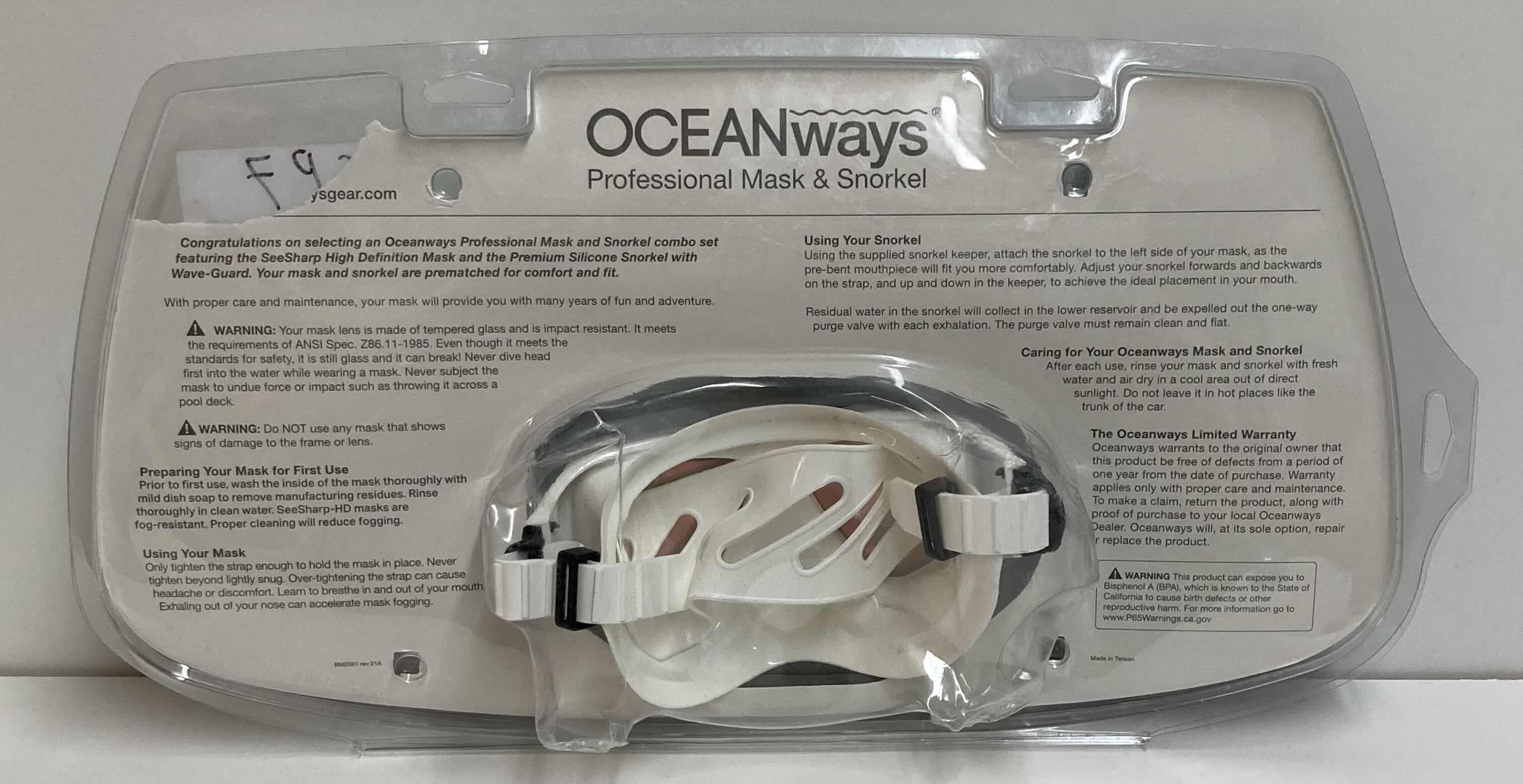 Photo 1 of PROFESSIONAL OCEAN WAYS SEE SHARP PREMIUM SILICONE MASK & SNORKEL COMBO